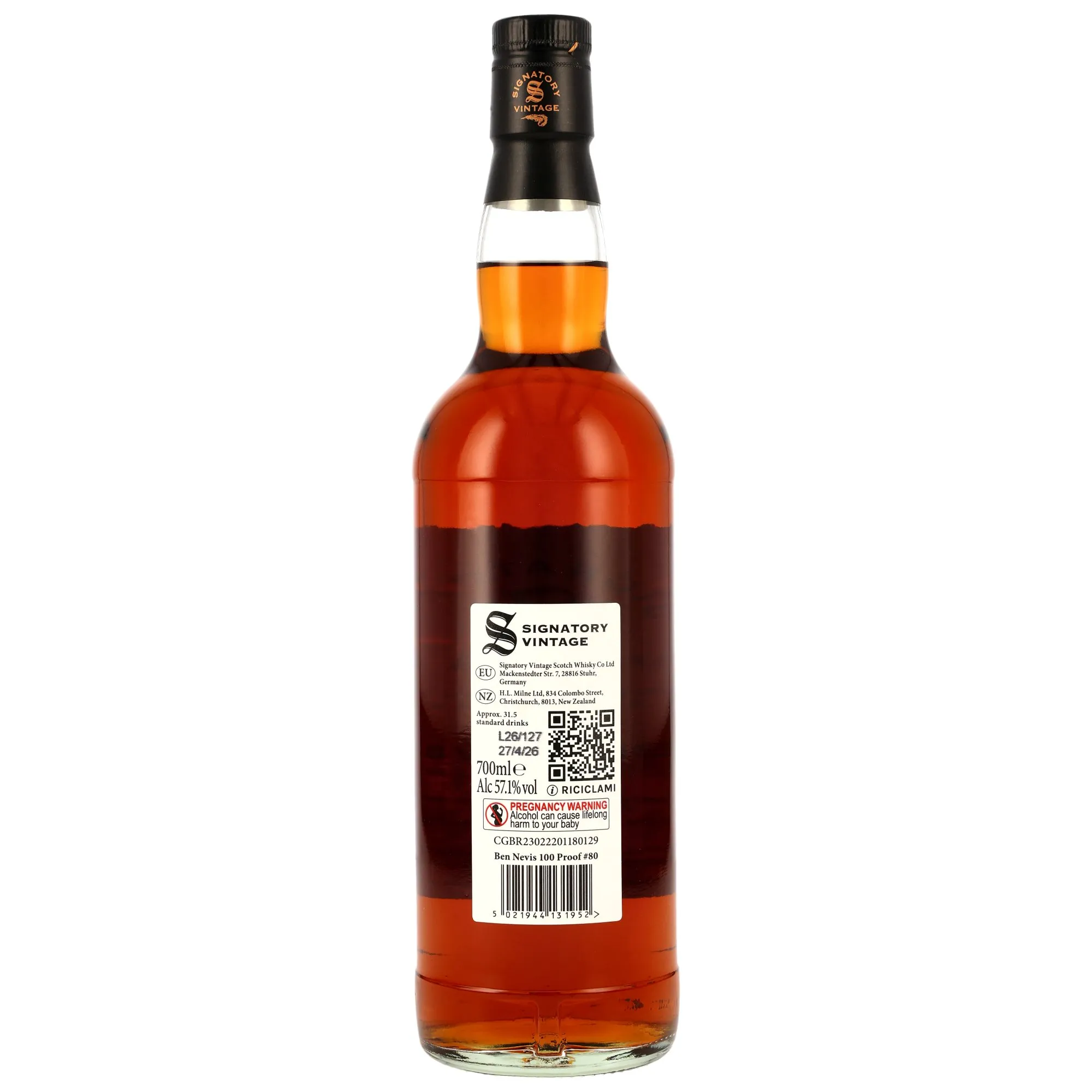 Ben Nevis 2015/2026 - 10 Jahre - Oloroso Sherry Butts Finish - Signatory 100 PROOF Edition #80