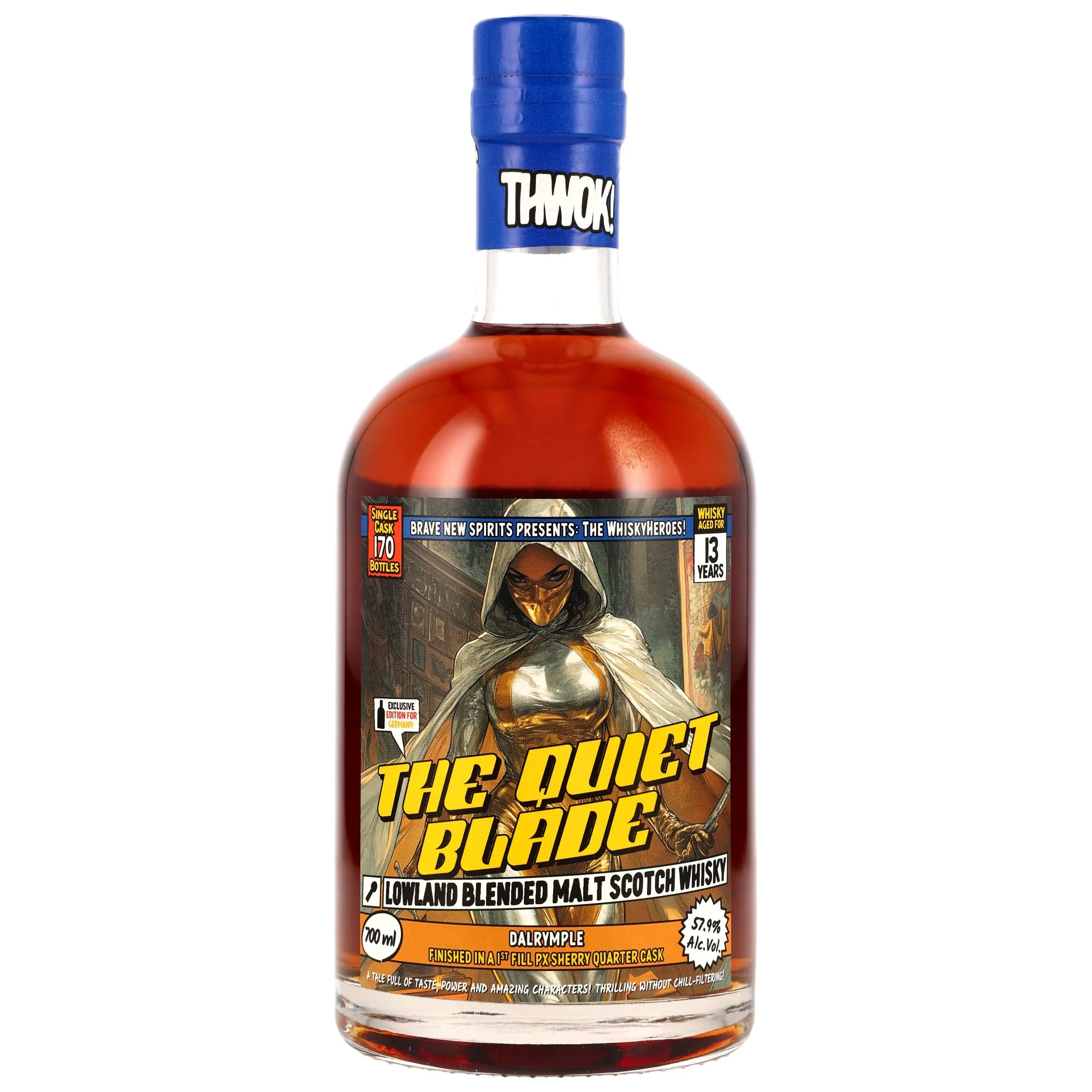 Dalrymple Whiskyheroes: The Quiet Blade 13 Year Old, Pedro Ximénez Sherry Cask, Cask #2321601/2012, 2012, Brave New Spirits, 57.9%