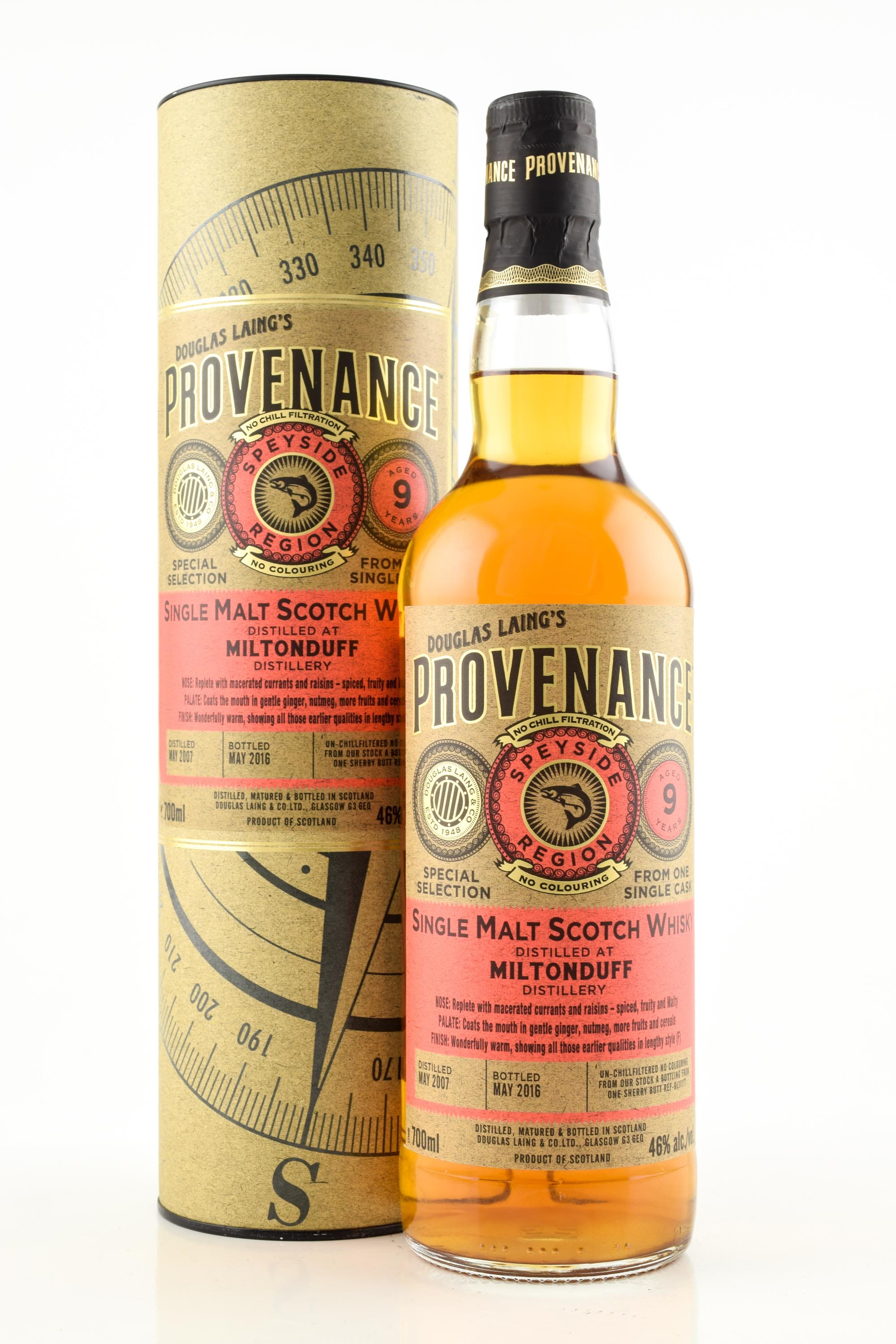 Miltonduff nine Year Old Sherry Butt 2007/2016 Douglas Laing's provenance 46% vol. 0,7l