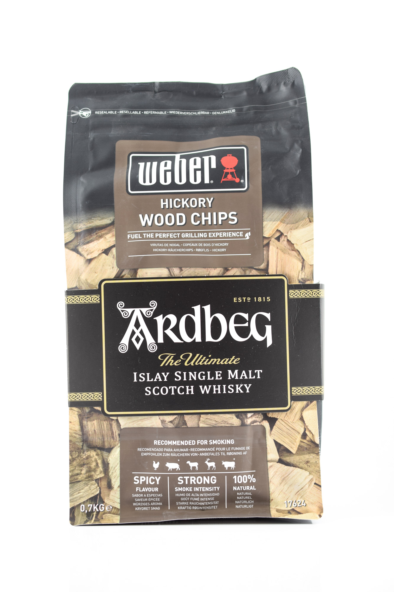 Ardbeg & Weber Hickory Wood Chips 0,7kg Ardbeg & Weber Hickory Wood Chips 0,7kg