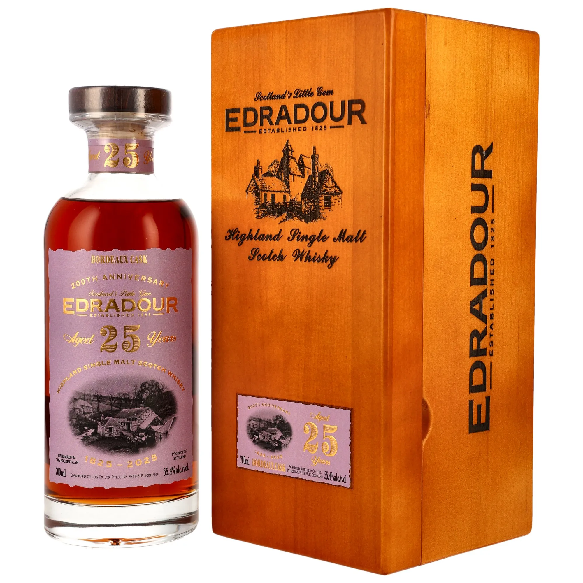 Edradour 200th Anniversary 25 Year Old, 1st Fill Bordeaux Hogshead Cask, Cask #816, 2025, 55.4%