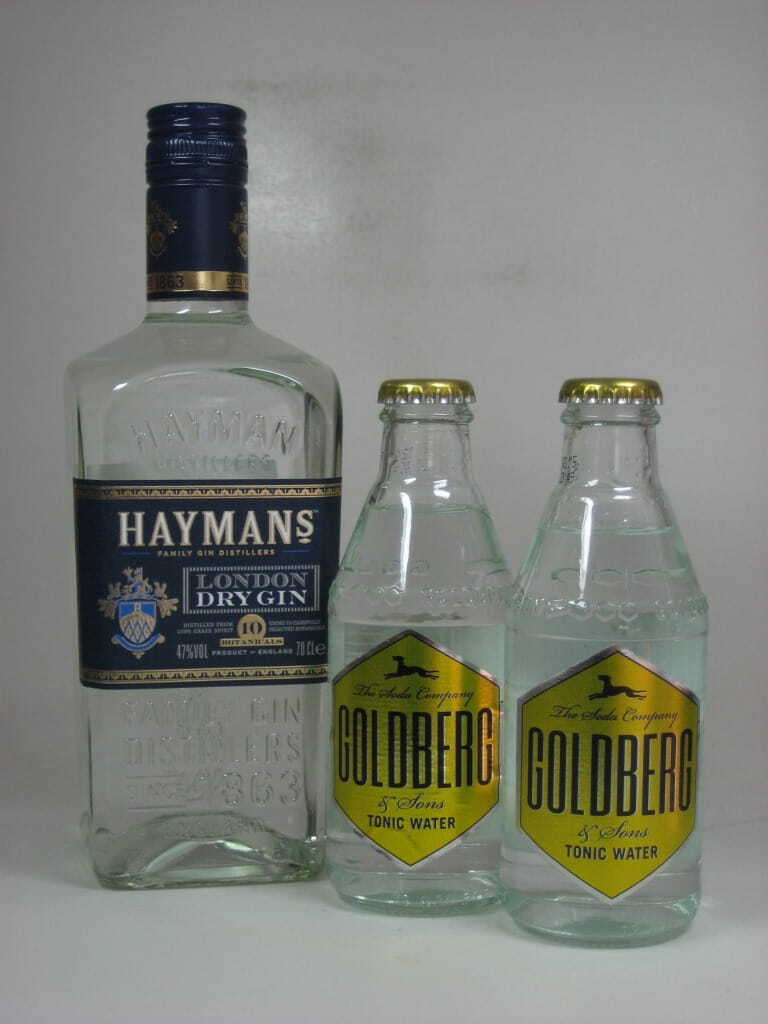 Hayman's London Dry Gin 47%vol. 0,7l - inkl. 2 Fl. Goldberg Tonic Water 0,2l