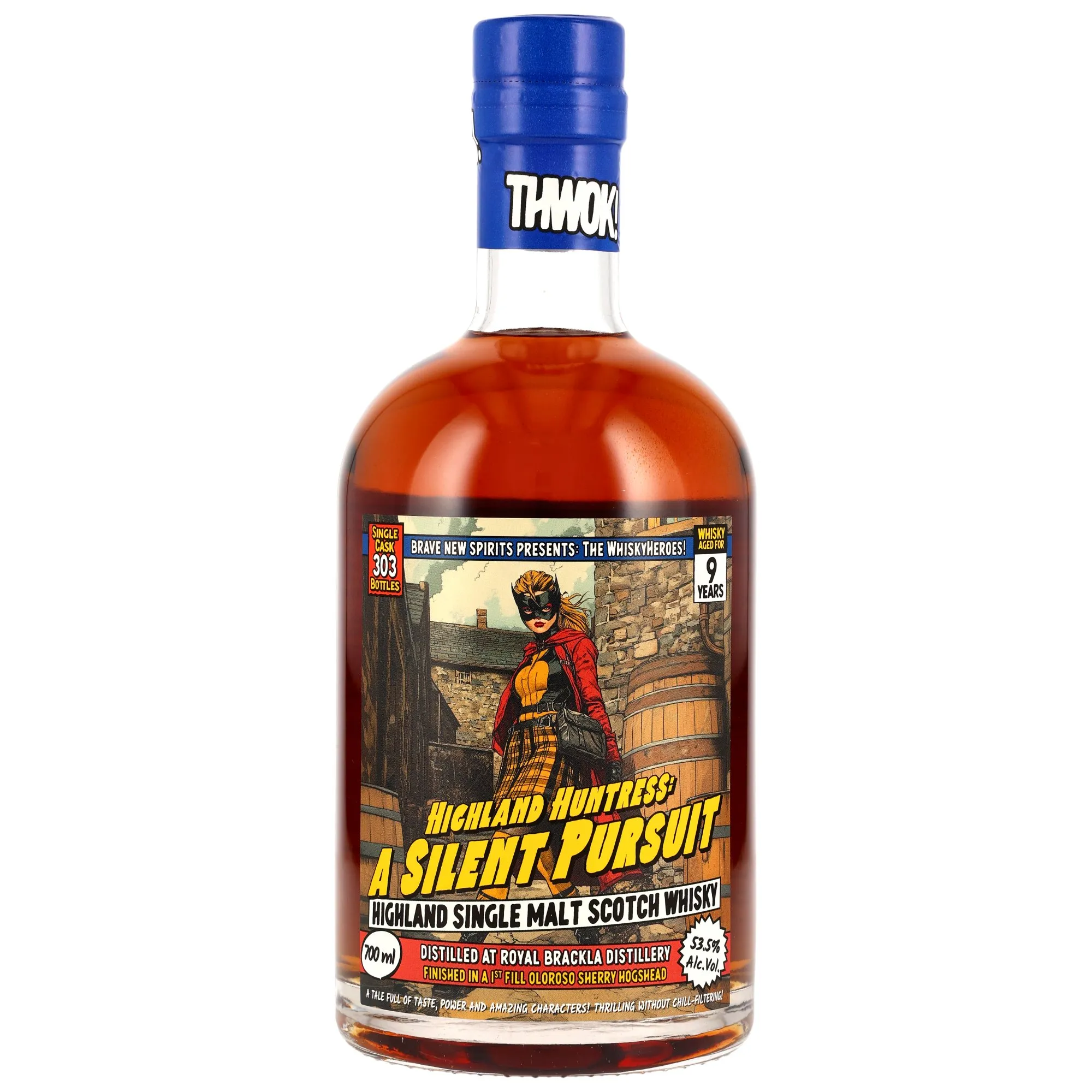Royal Brackla Whiskyheroes: A Silent Pursuit 9 Year Old, Oloroso Sherry Hogshead Cask, Brave New Spirits, 53.5%