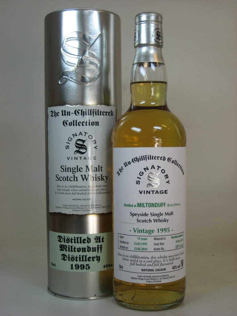 Miltonduff 19 Jahre 1995/2014 Bourbon Barrel #4118 & #4119 Un-Chillfiltered Signatory 46%vol. 0,7l