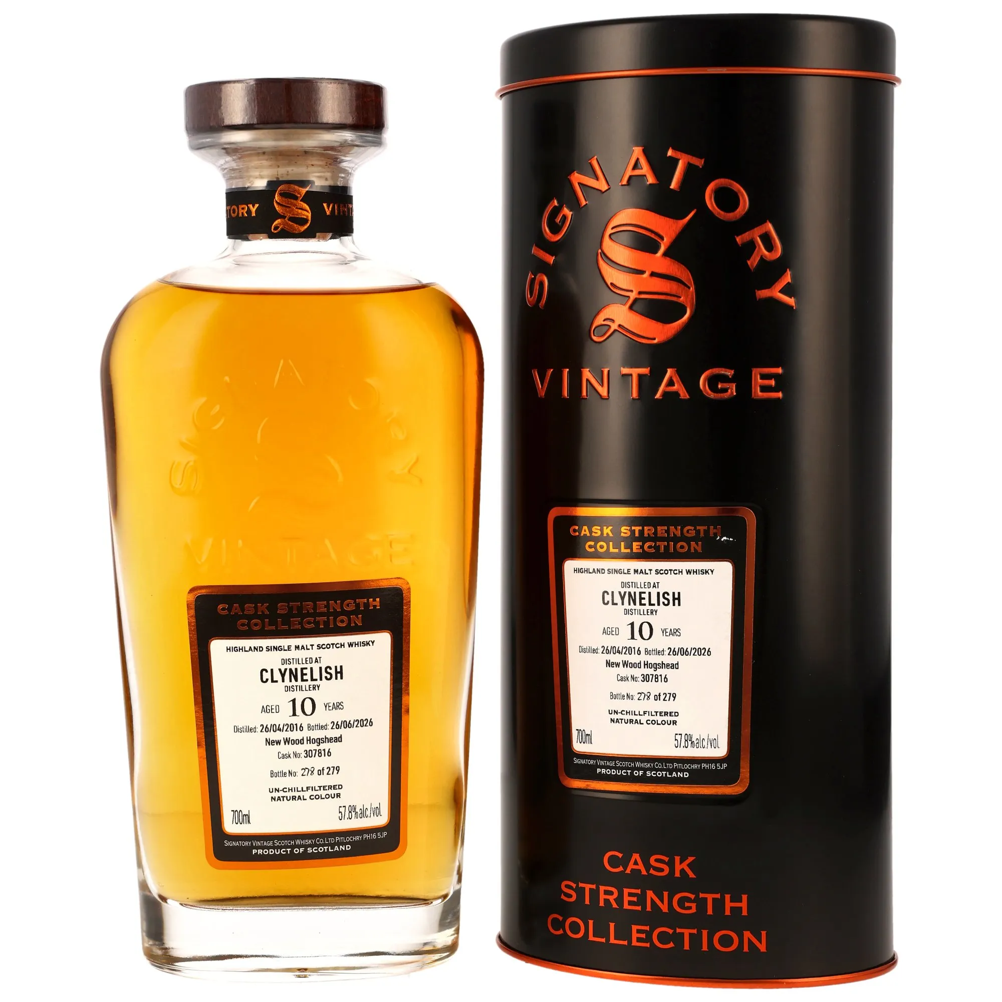 Clynelish 10 Jahre 2016/2026 New Wood Hogshead #307816 Signatory Cask Strength Coll.