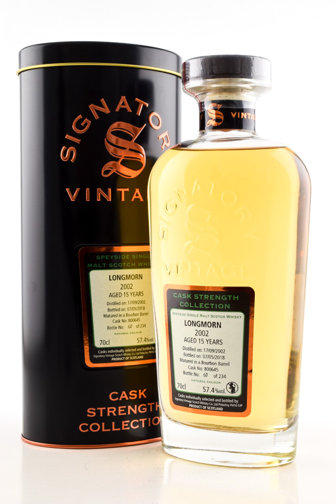 Longmorn 15 Year Old 2002/2018 Bourbon Barrel # 800645 Signatory Cask strength Coll. 57.4% vol. 0,7l
