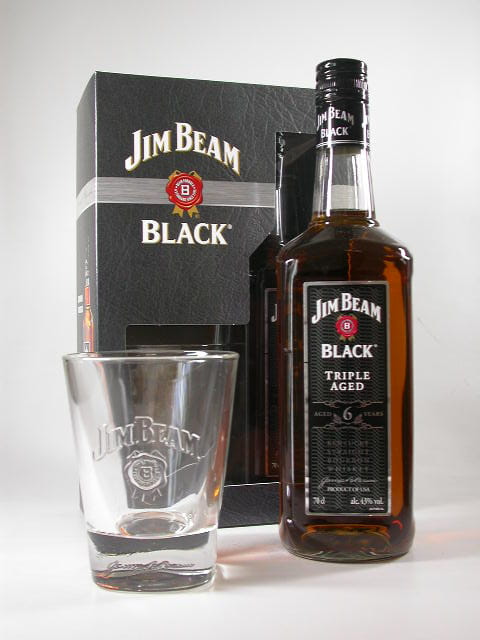 Jim Beam Black 6 Jahre Triple Aged 43%vol. 0,7l mit Glas