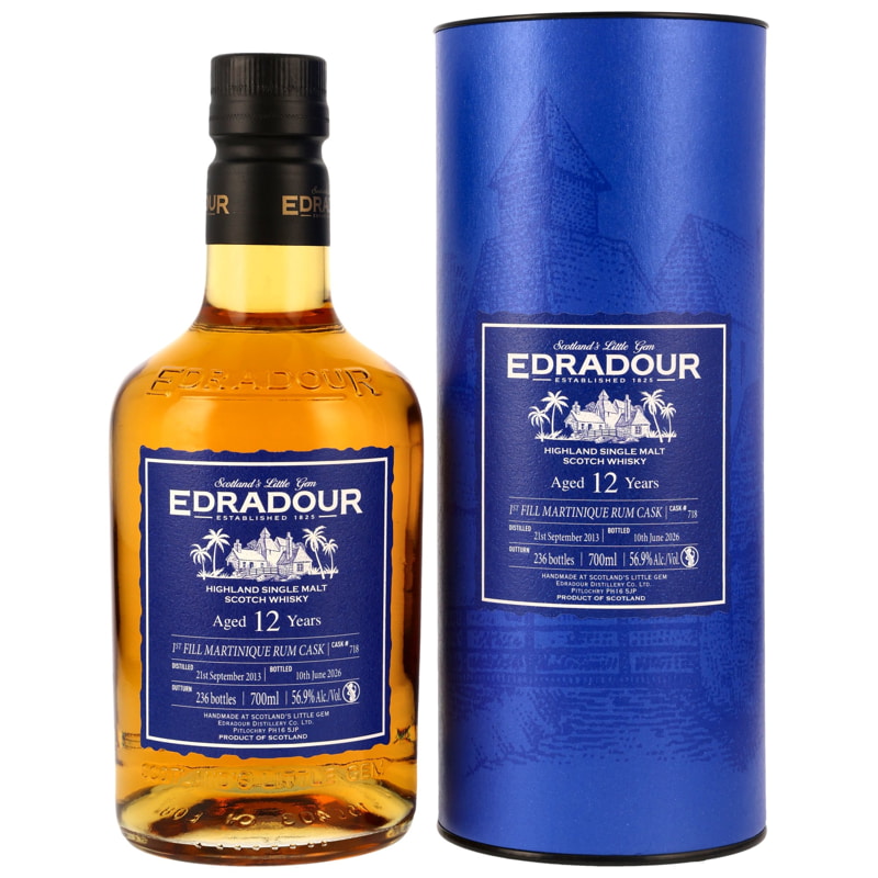 Edradour 12 Jahre - 1st Fill Martinique Rum Cask #718
