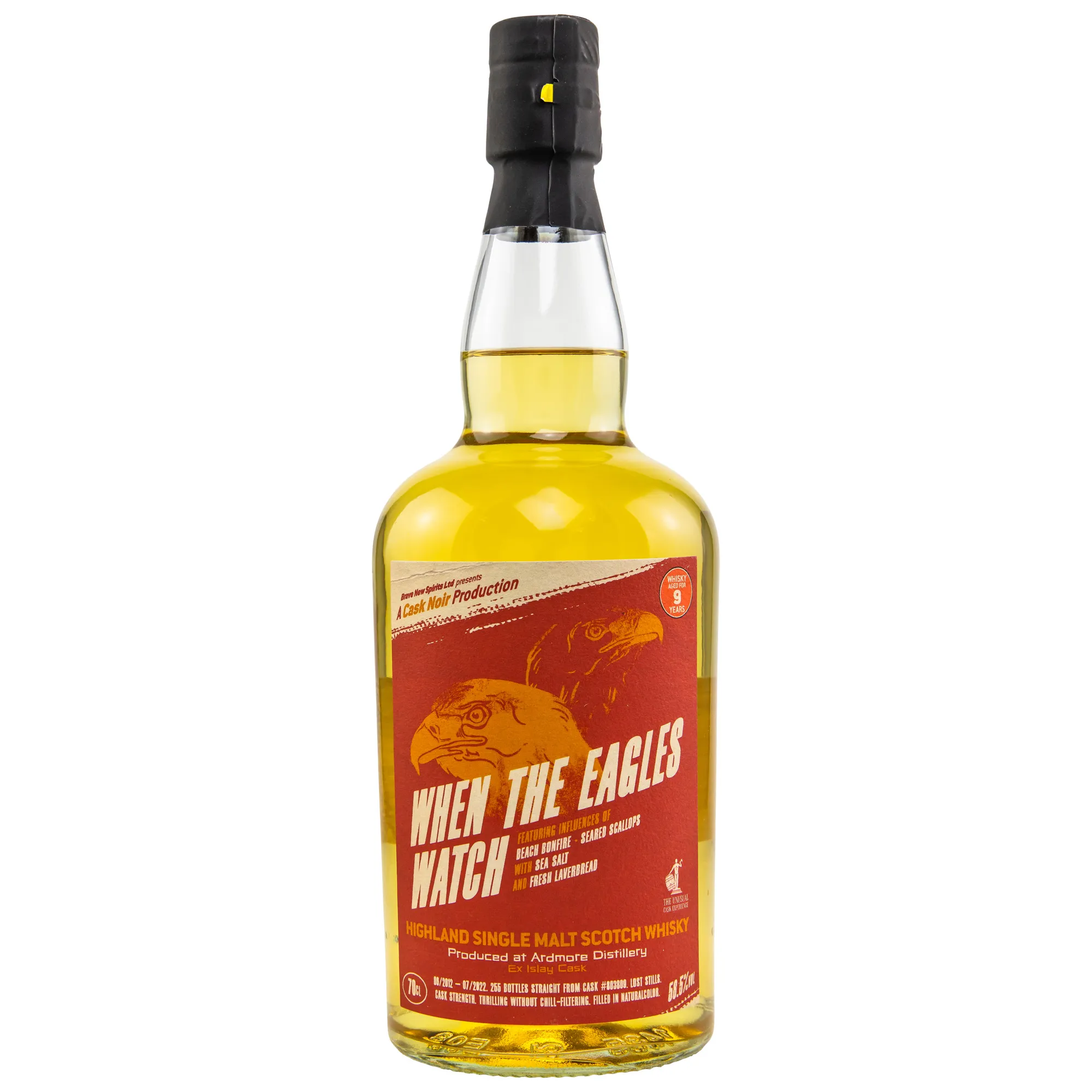 Ardmore Cask Noir When the Eagles Watch 9 Year Old, Ex-Islay Cask, Cask #803809, 2012, Brave New Spirits, 58.5%