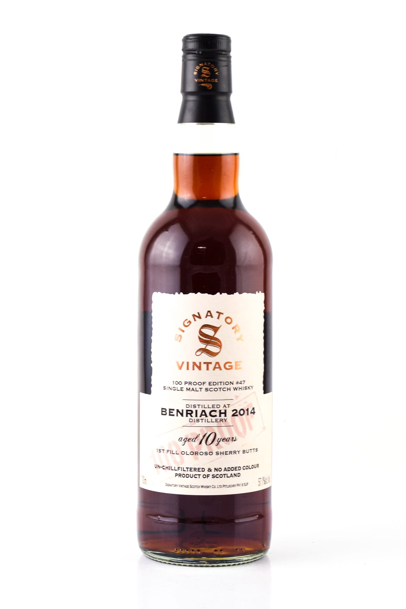 Benriach 2014 100 Proof Edition #47 Signatory Vintage