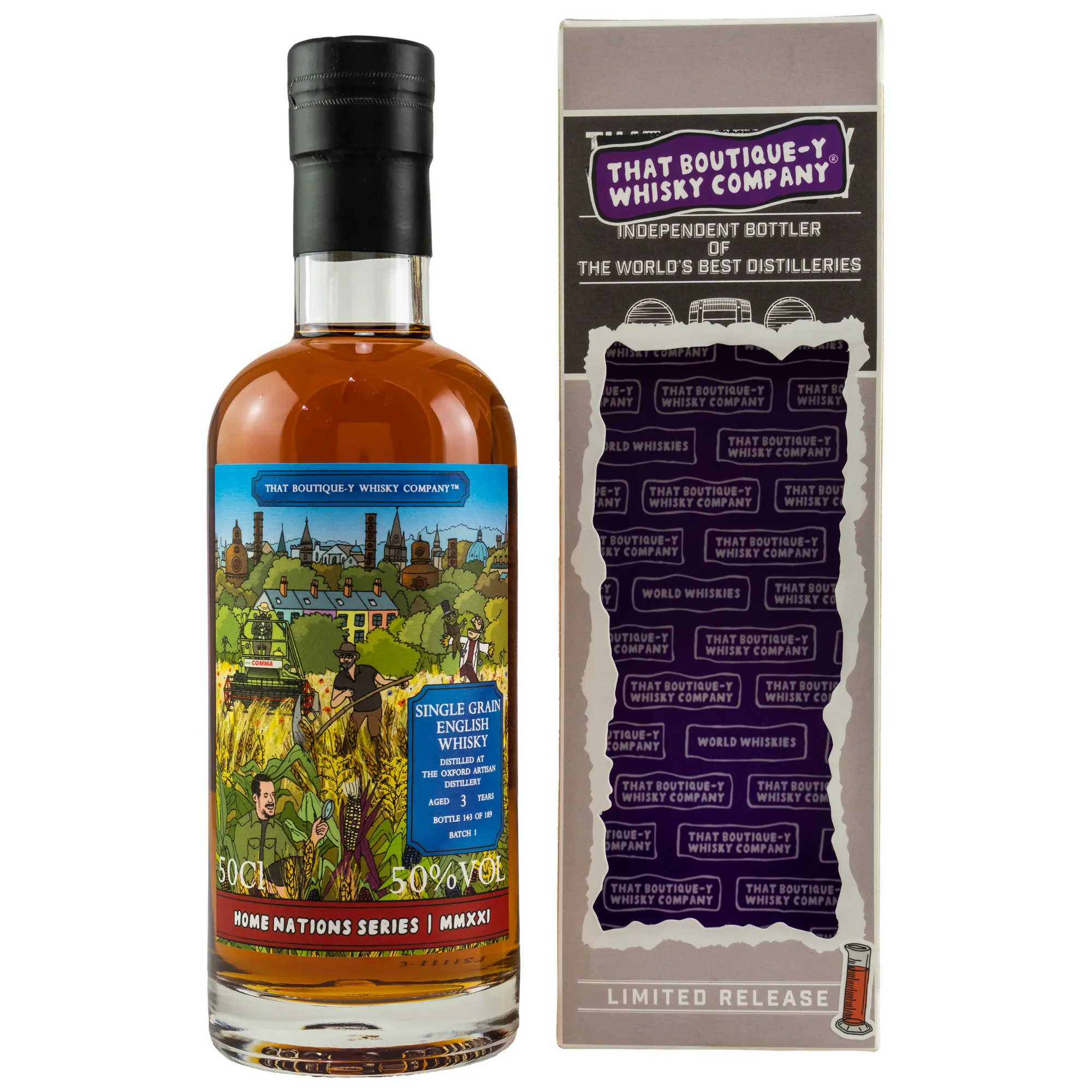 Oxford Artisan Home Nations Series 3 Year Old, Virgin American Oak & Sauternes Cask, Cask #1, Batch No. 1, That Boutique-y Whisky Company, 50%