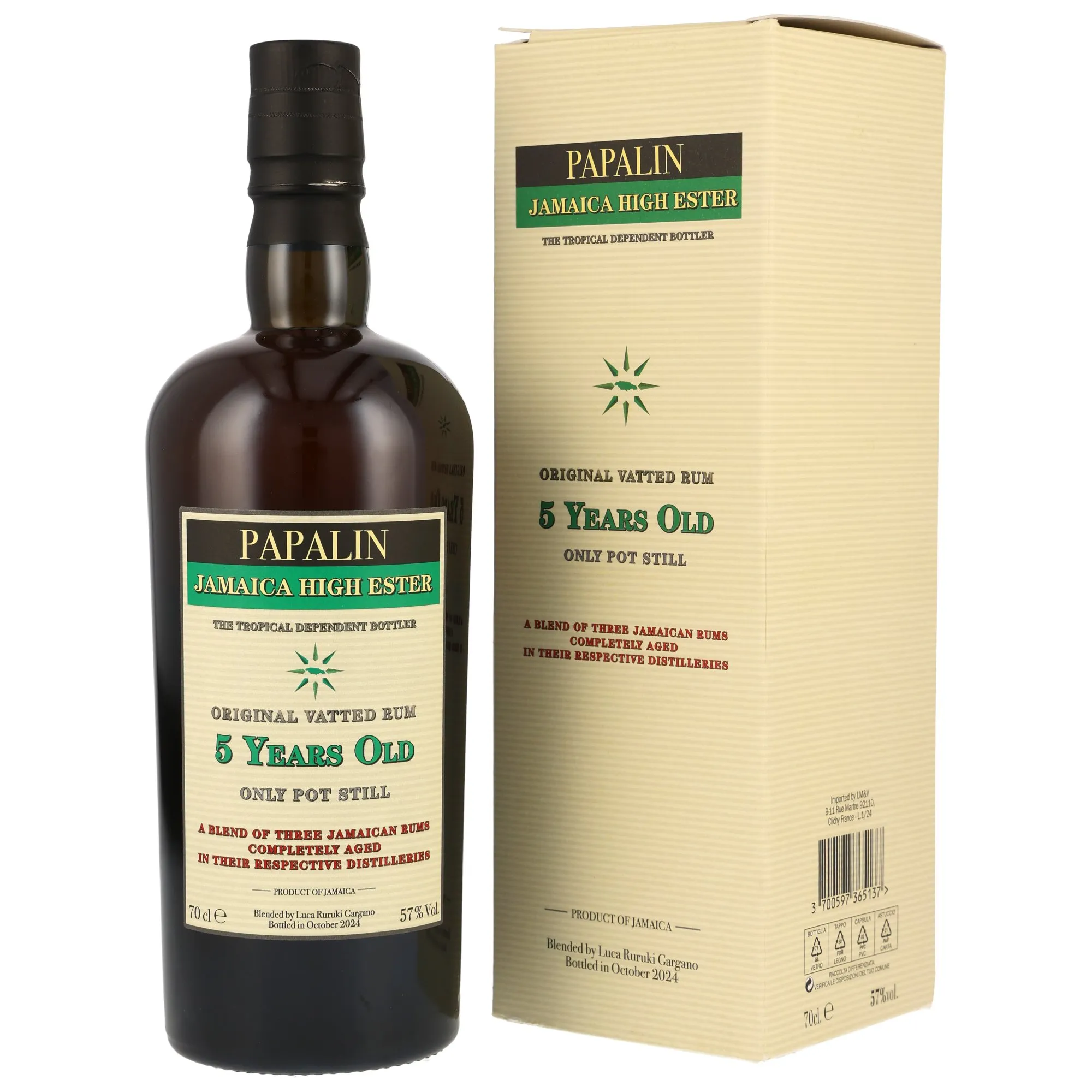 Papalin 5 Jahre Jamaica High Ester Overproof Rum (Velier) Grün