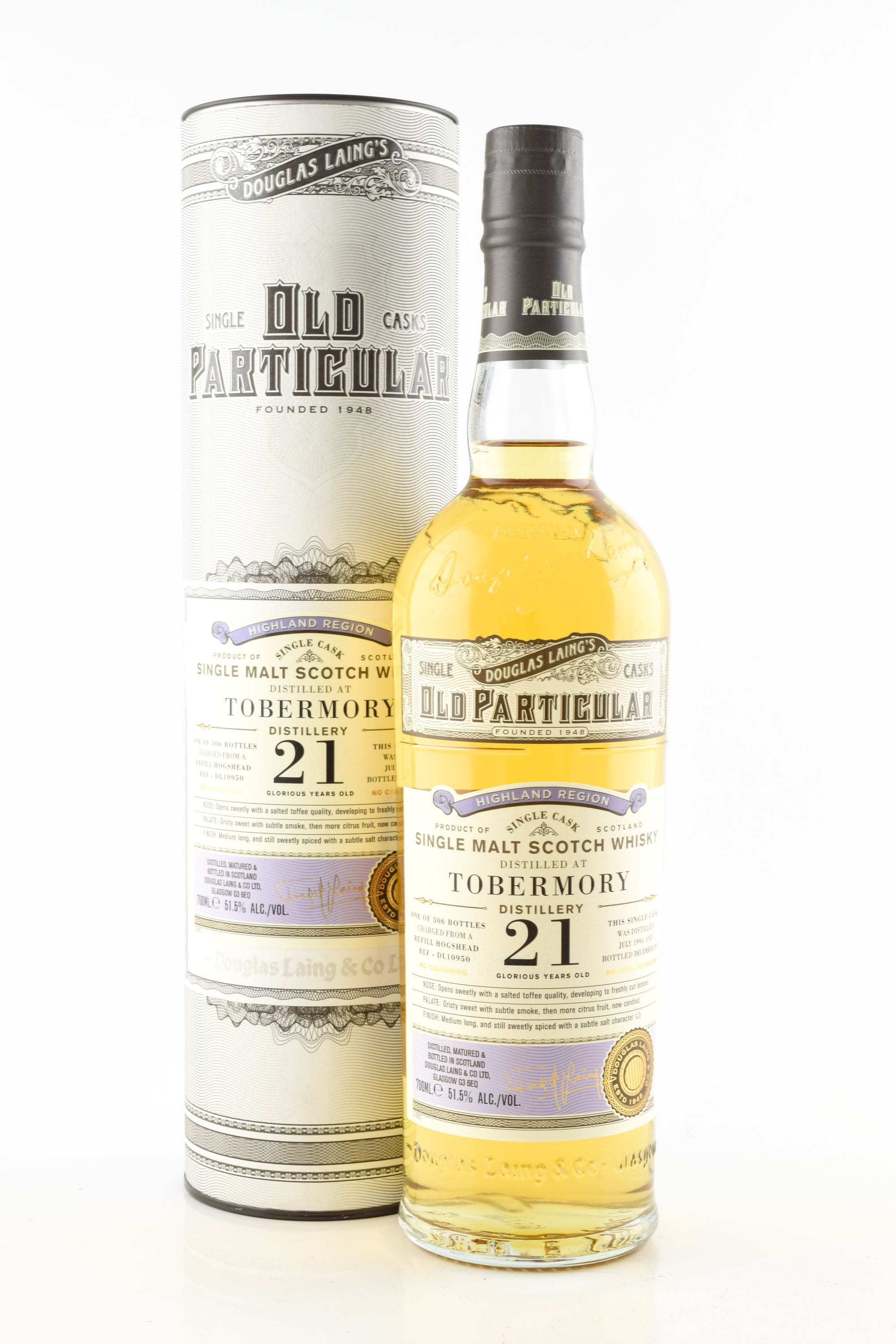 Tobermory 21 Year Old Refill Hogshead 1994/2015 Douglas Laing "Old Particular" 51.5% vol. 0,7l
