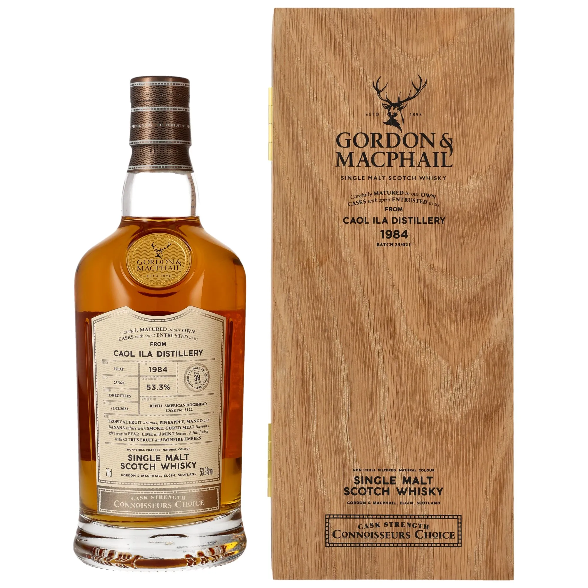 Caol Ila Connoisseurs Choice Cask Strength 38 Year Old, American Hogshead Cask, Cask #3122, 1984, Gordon & Macphail, 53.3%