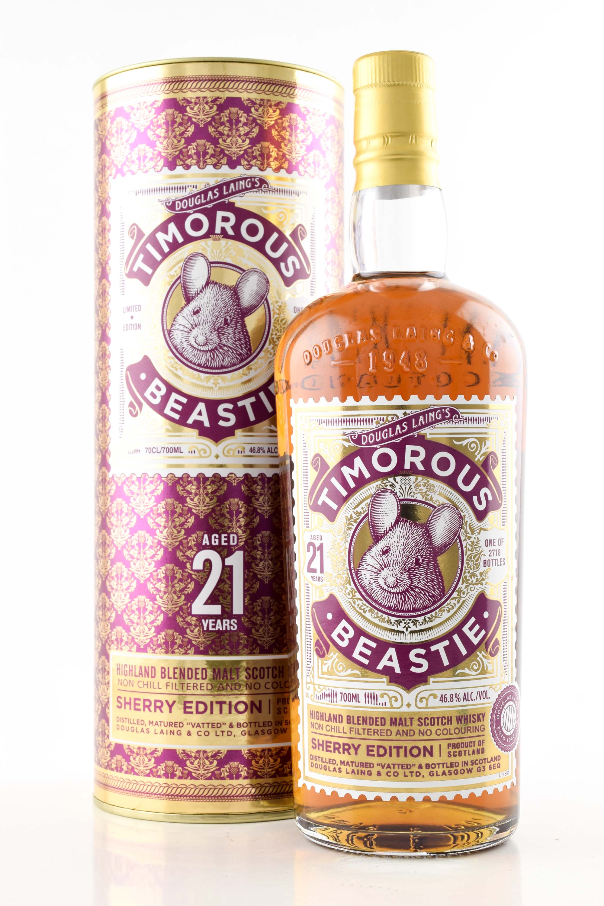 Timorous Beasties 21 Year Old Limited Edition Sherry Douglas Laing 46.8% vol. 0,7l Timorous Beasties 21 Year Old Limited Edition Sherry Douglas Laing 46.8% vol. 0,7l