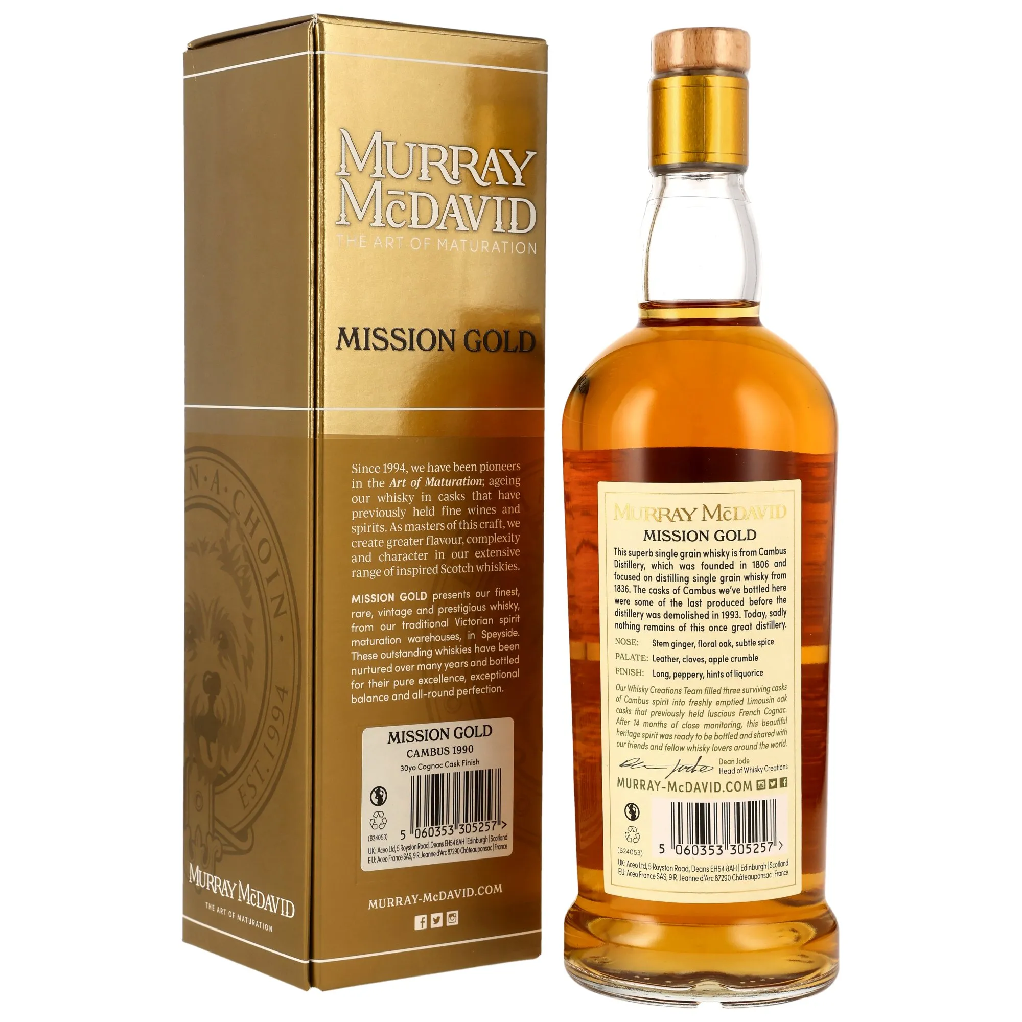 Cambus 1990/2021 - 30 Year Old - Cognac Cask Finish - Murray McDavid