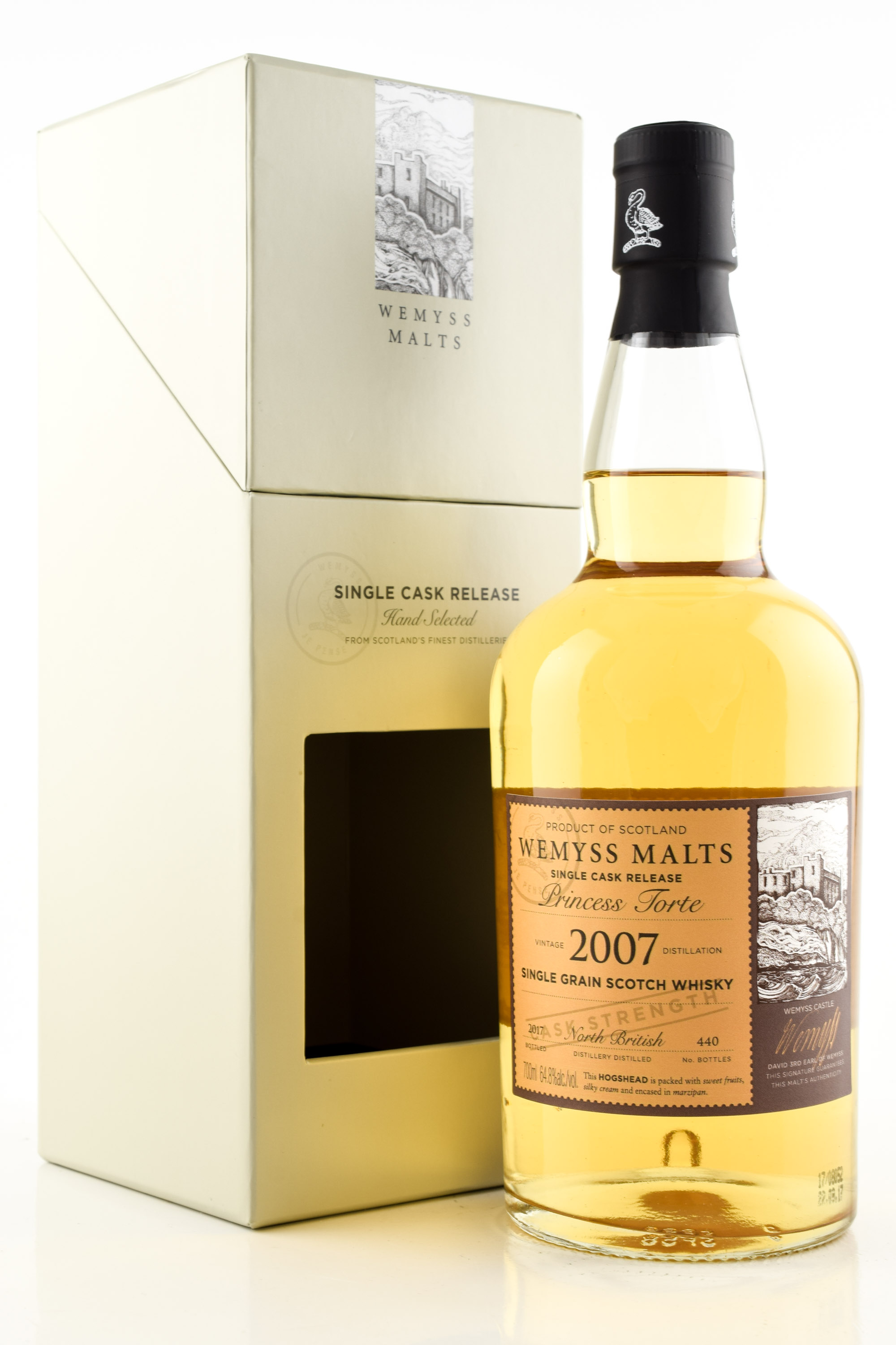 "Princess Cake" 2007/2017 Bourbon Hogshead North British Wemyss Malts 64,8vol. 0,7l