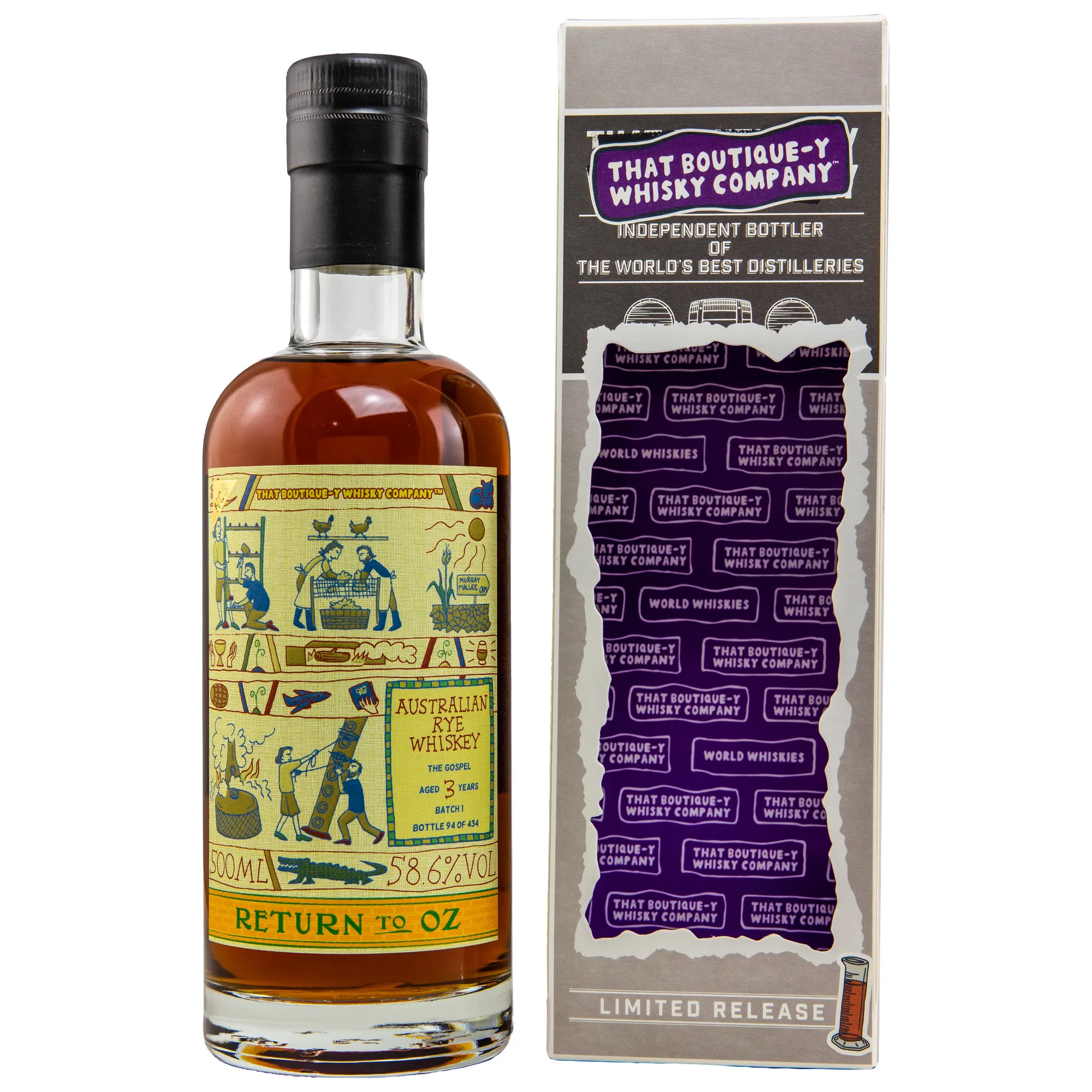 Gospel Return to Oz 3 Year Old, New American Oak & Red Wine Cask, Batch No. 1, 2009, That Boutique-y Whisky Company, 58.6%