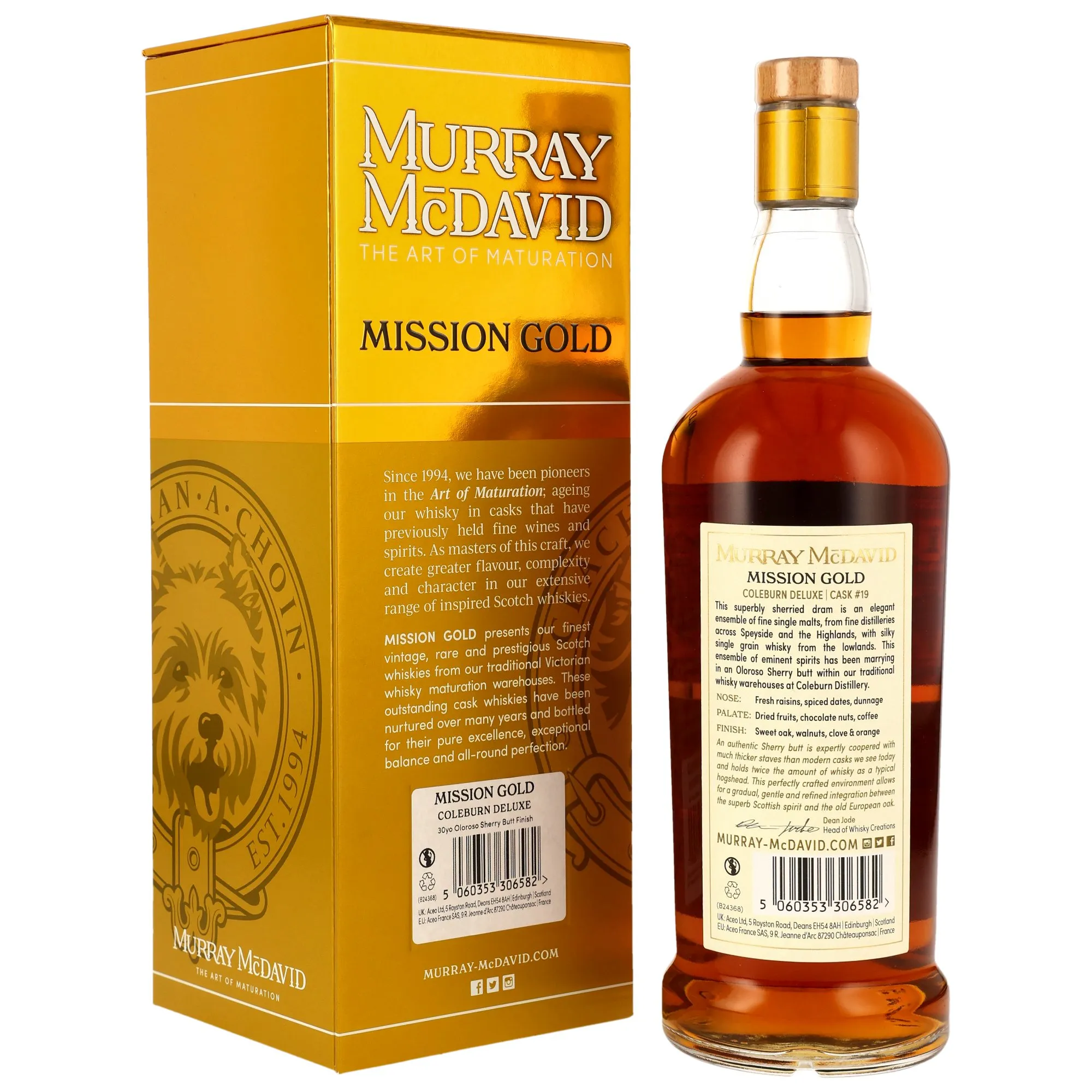 Coleburn Deluxe 30 Jahre Blended Scotch Whisky - Oloroso Sherry Butt Finish - Murray McDavid
