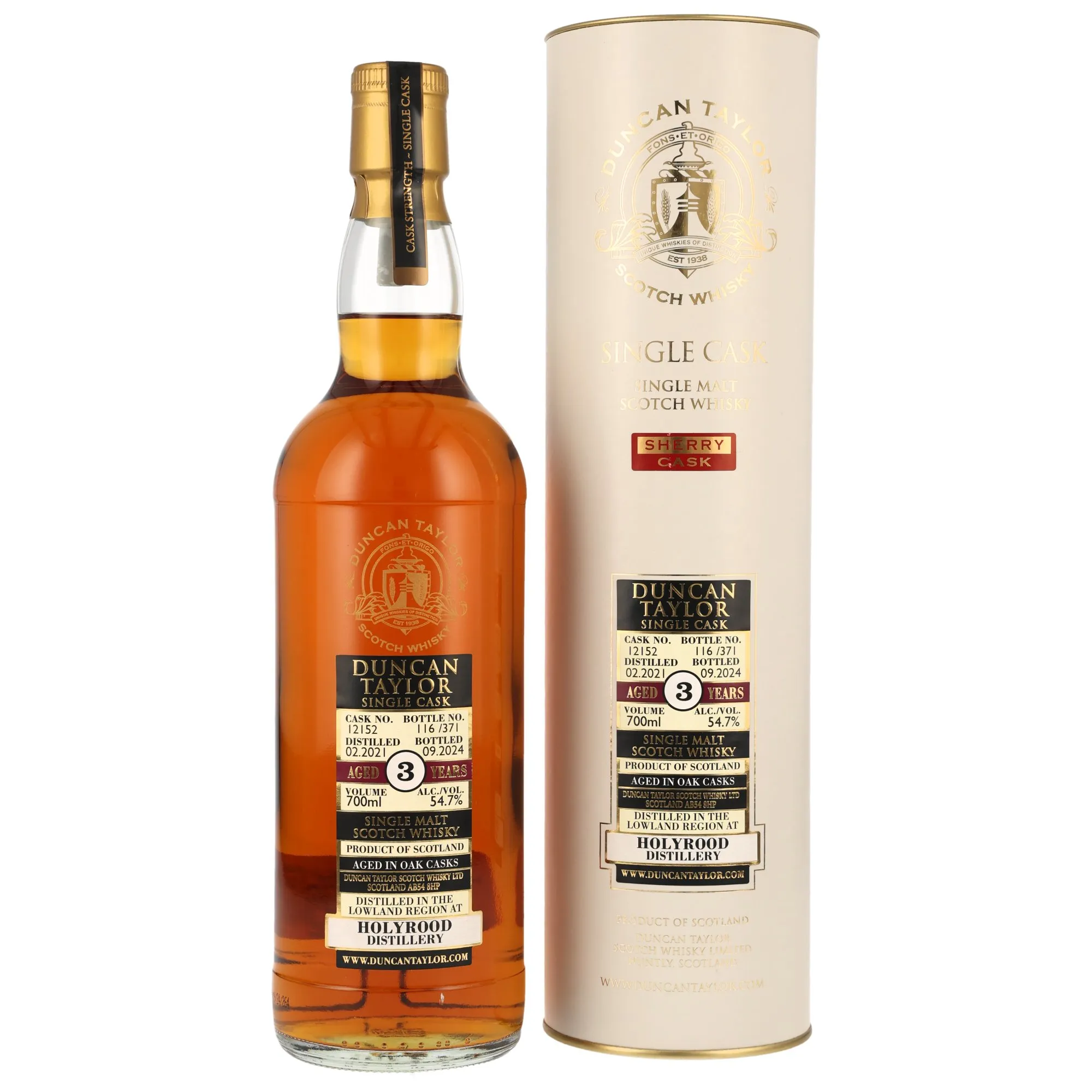 Holyrood 2021/2024 - 3 Year Old Single Cask #12152 (Duncan Taylor)