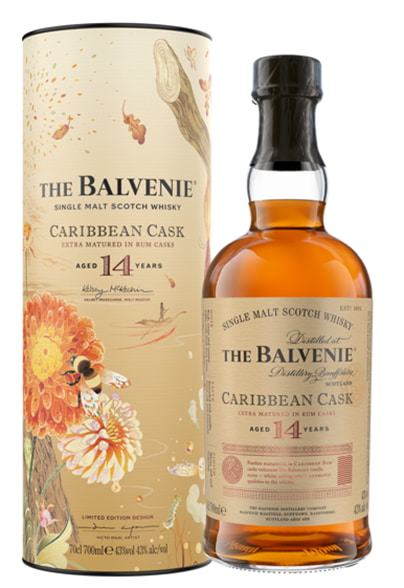 Balvenie Caribbean Cask Victo Ngai Edition 14 Year Old, Bourbon & Rum Cask, 2026, 43%