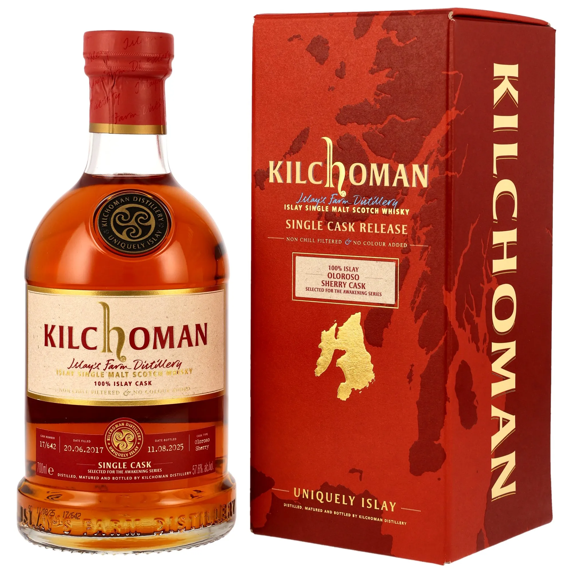 Kilchoman The Awakening Series 8 Year Old, Oloroso Sherry Cask, Cask #17/642, 2025, 57.6%