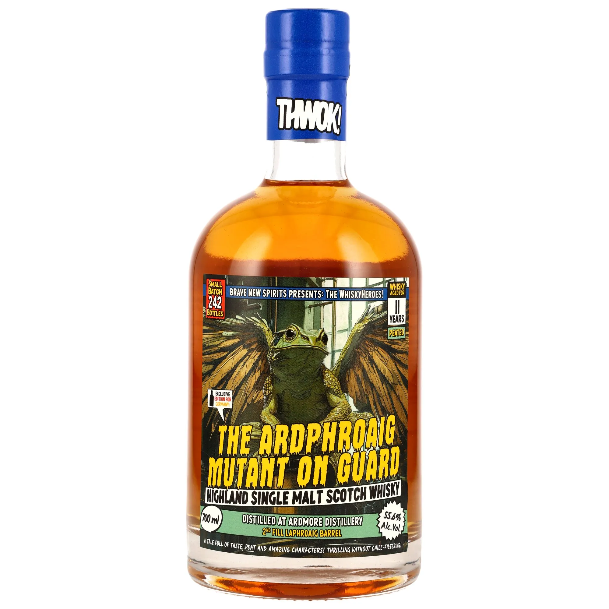 Ardmore Whiskyheroes The Ardphroaig Mutant on Guard 11 Year Old, Laphroaig Barrel Cask, Cask #807592/2013, 2013, Brave New Spirits, 55.6%