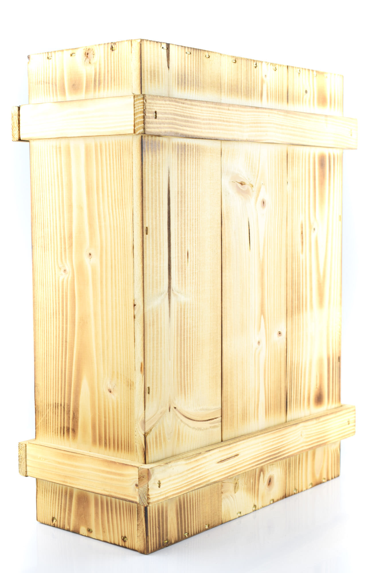 Holzkiste 3er, geflammt