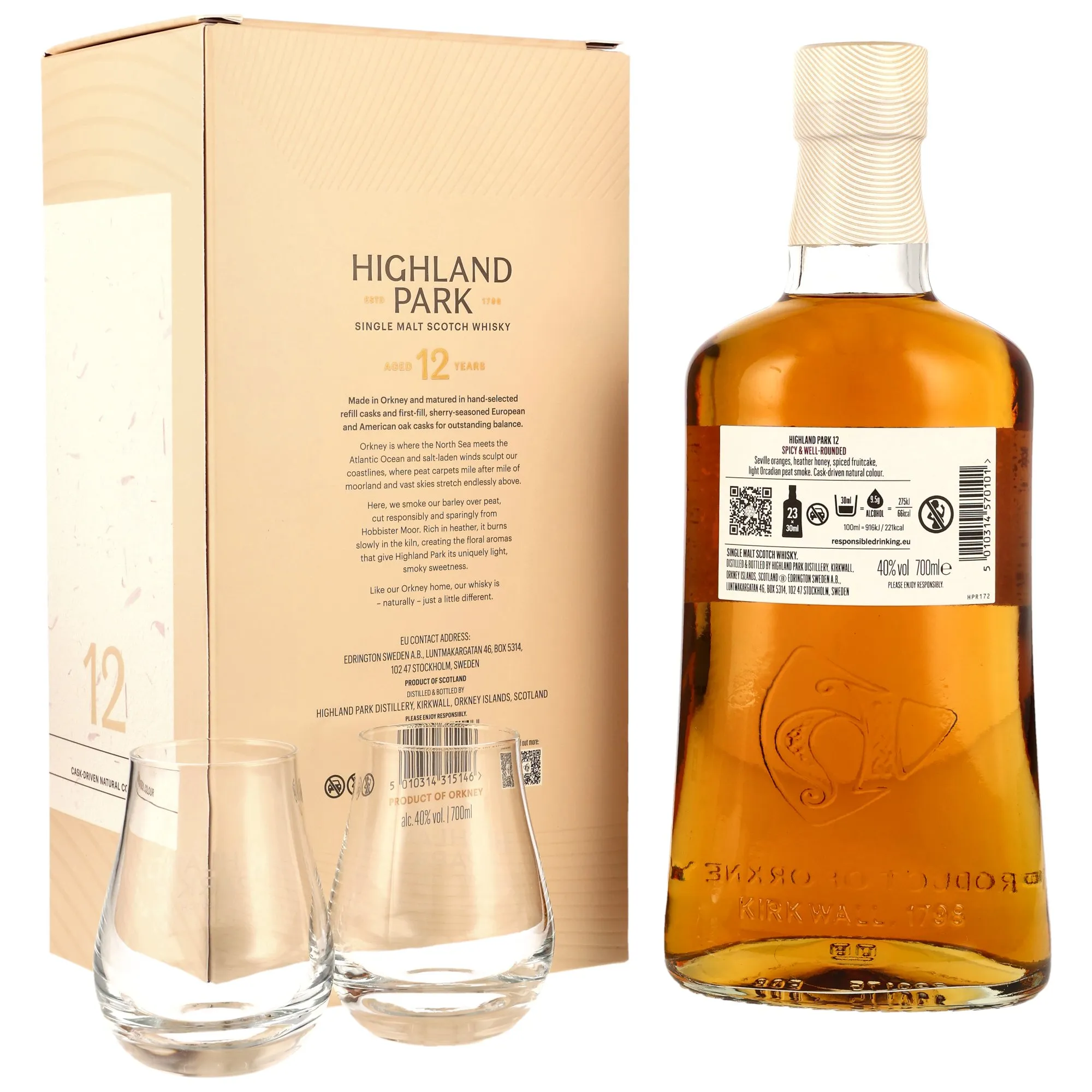 Highland Park 12 Year Old + 2 Gläser