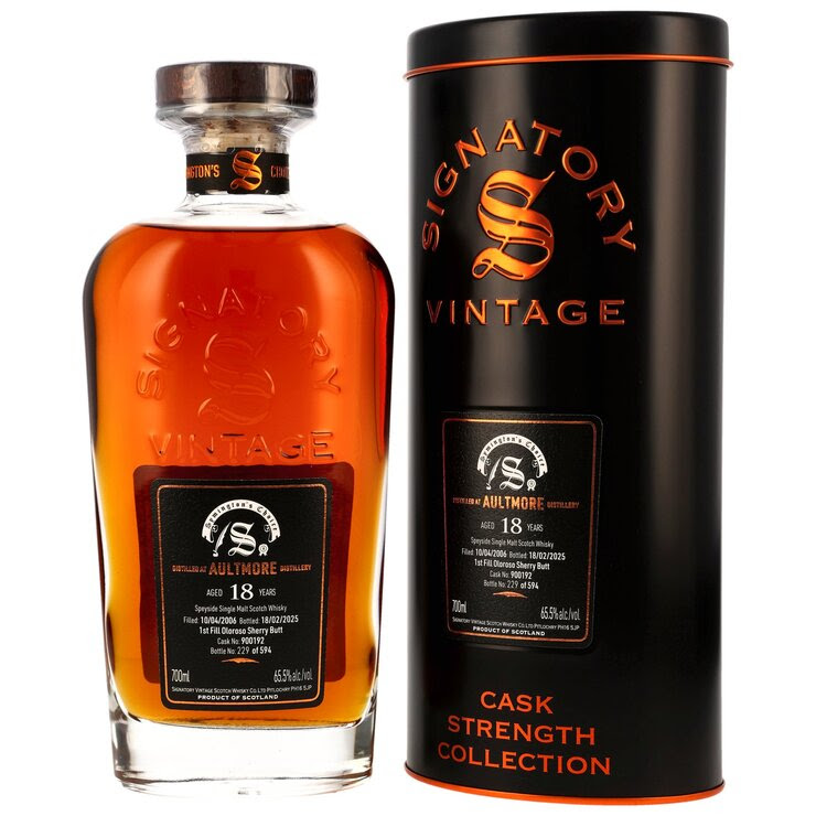 Aultmore 18 Jahre 1st-fill Oloroso Sherry Butt #900192 Finish Signatory Symington’s Choice