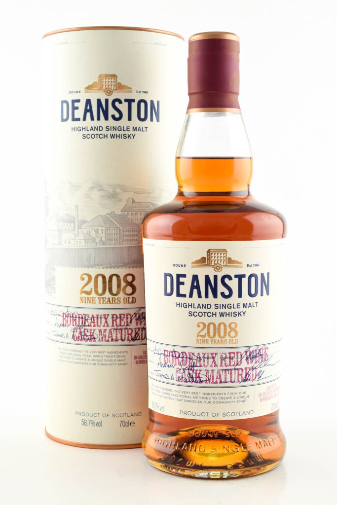 Deanston nine Year Old in 2008 Bordeaux Red Wine Cask 58.7% vol. 0,7l