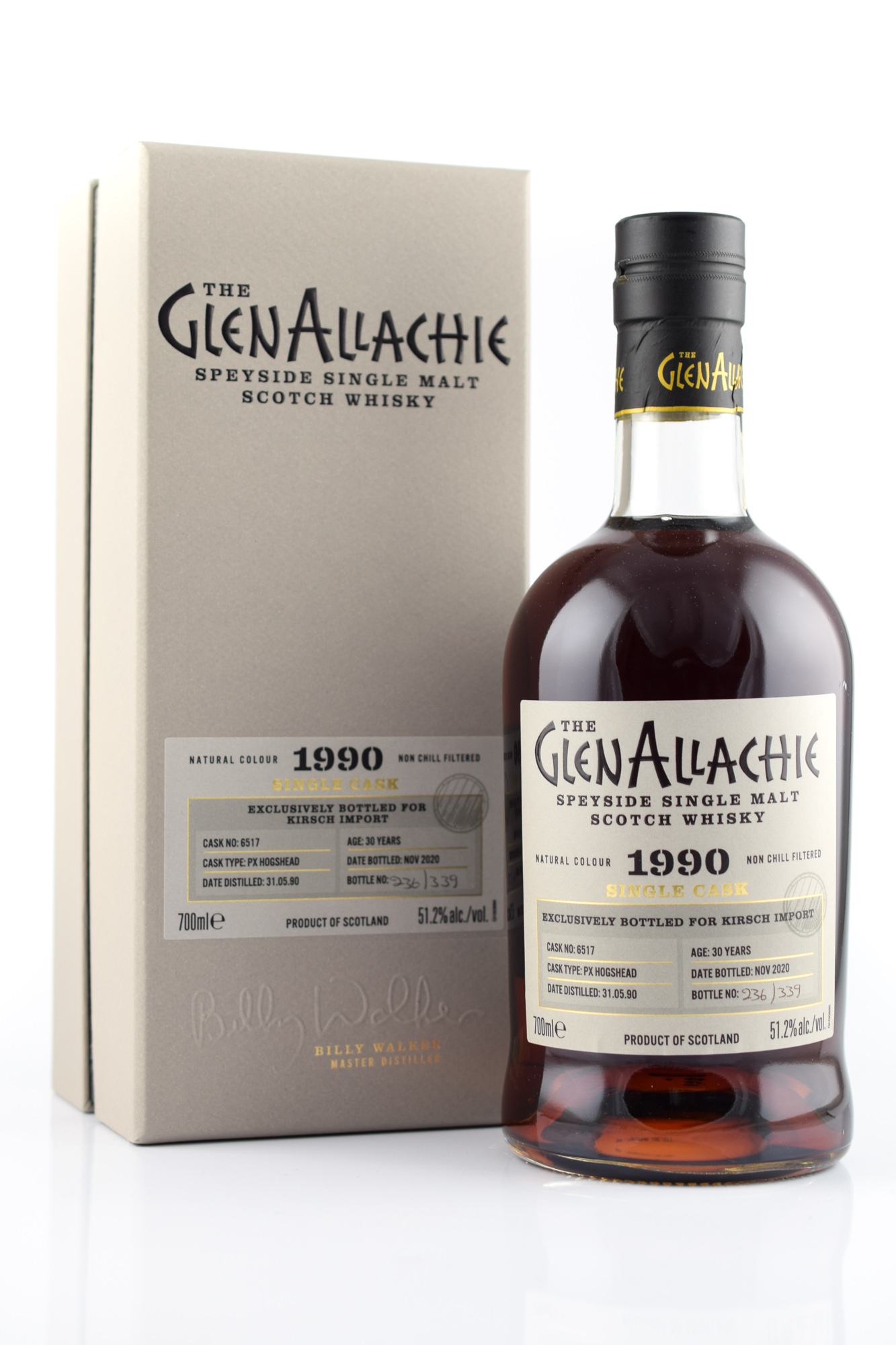 GlenAllachie 30 year old 1990/2020 PX Hogshead #6517 51,2%vol. 0,7l