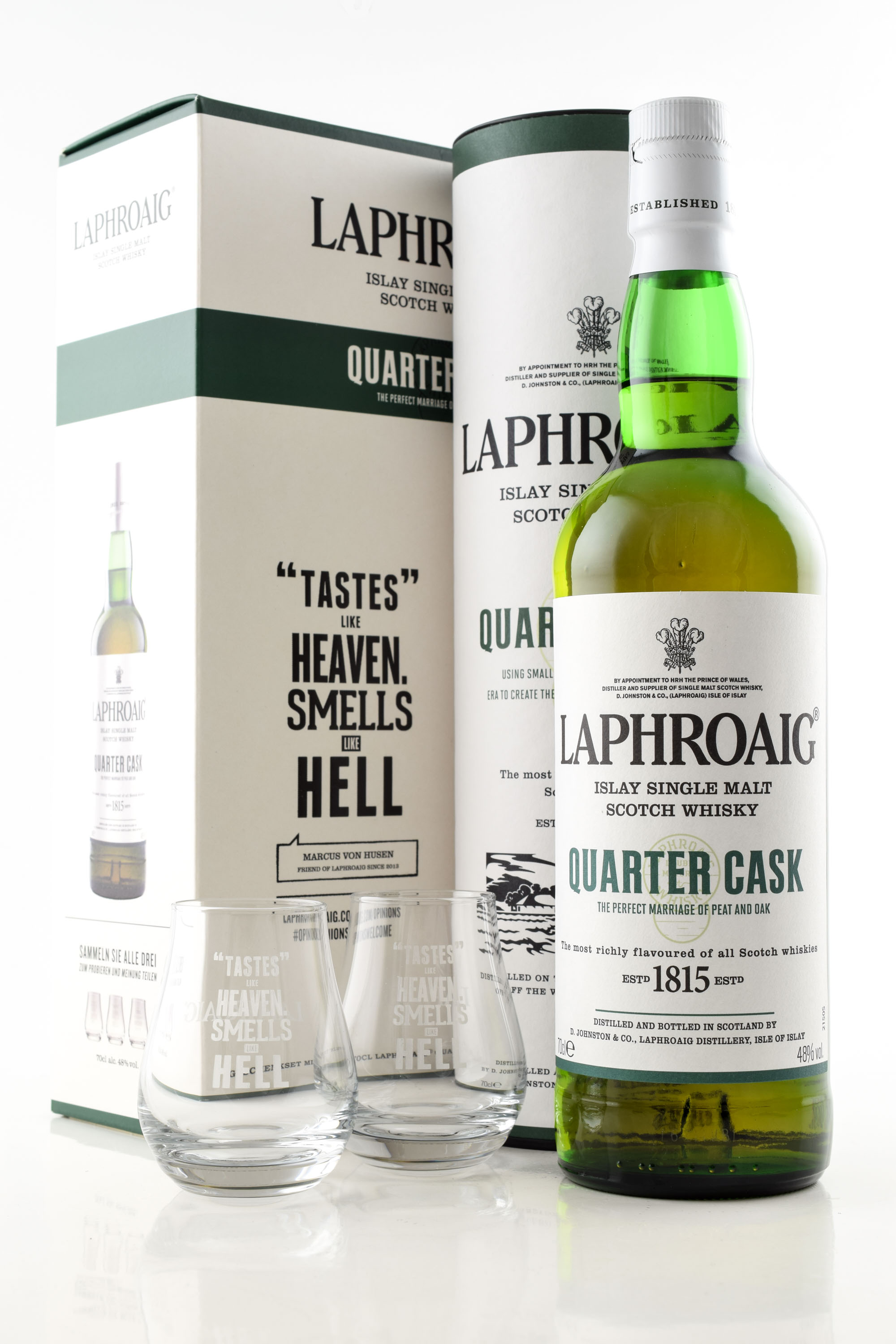 Laphroaig Quarter Cask 48% vol. 0.7l with 2 glasses Laphroaig Quarter Cask 48% vol. 0.7l with 2 glasses
