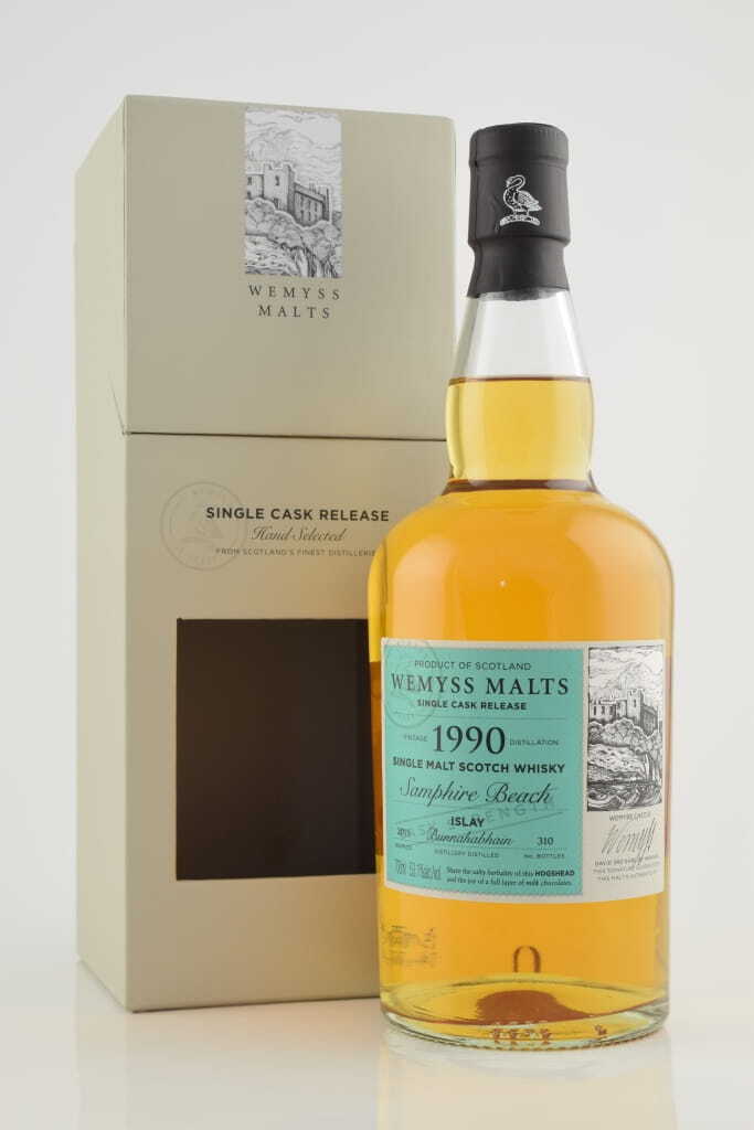 "Samphire Beach" 1990/2015 Single Hogshead Bunnahabhain Wemyss Malts 53.1% vol. 0,7l "Samphire Beach" 1990/2015 Single Hogshead Bunnahabhain Wemyss Malts 53.1% vol. 0,7l