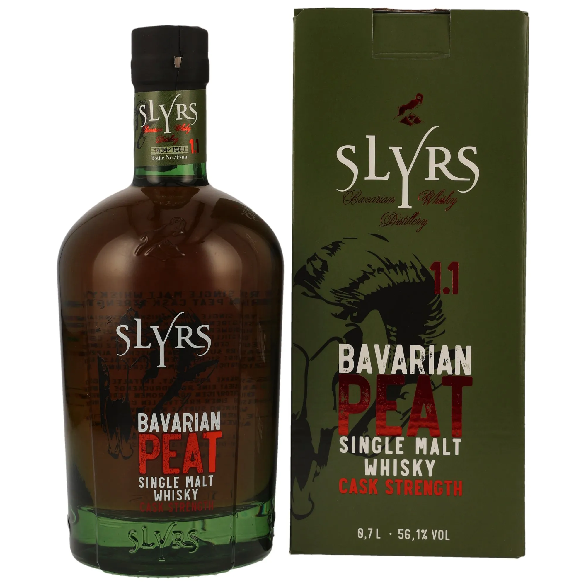 Slyrs Bavarian Peat Cask Strength, American White Oak Cask, Edition 1.1, 2024, 56.1%