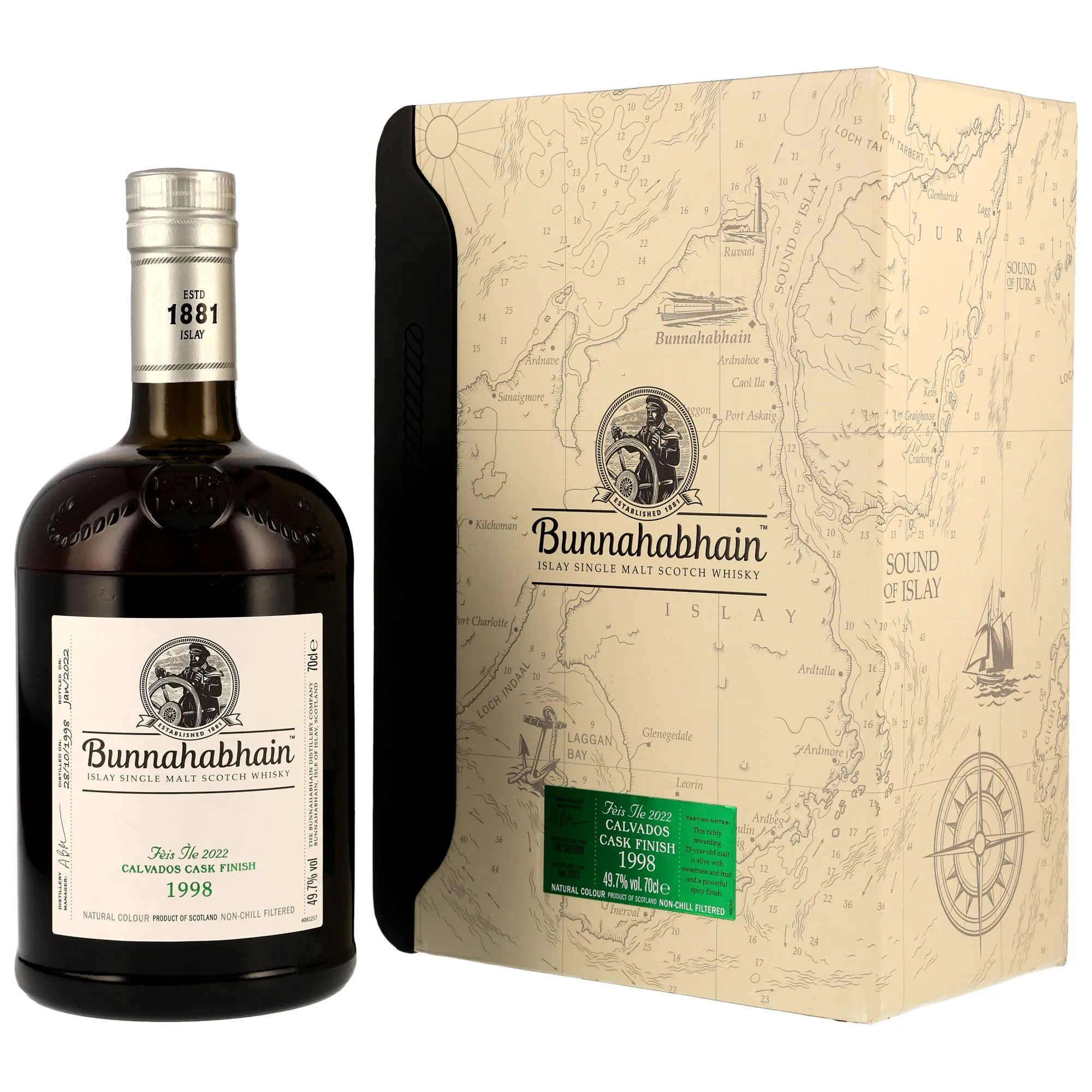 Bunnahabhain 1998/2022 - 23 Year Old - Calvados Cask Finish Feis Ile 2022