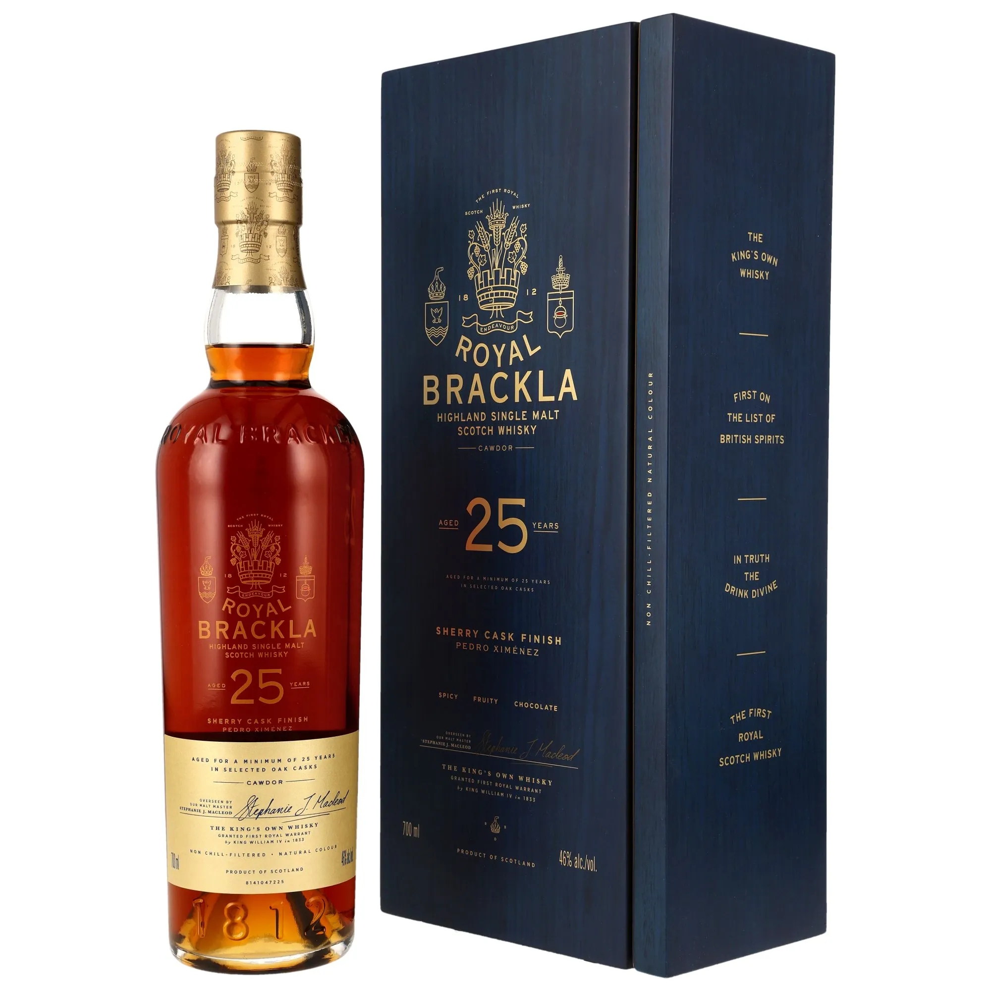 Royal Brackla 25 Year Old, Bourbon & Pedro Ximénez Sherry Cask, 46%