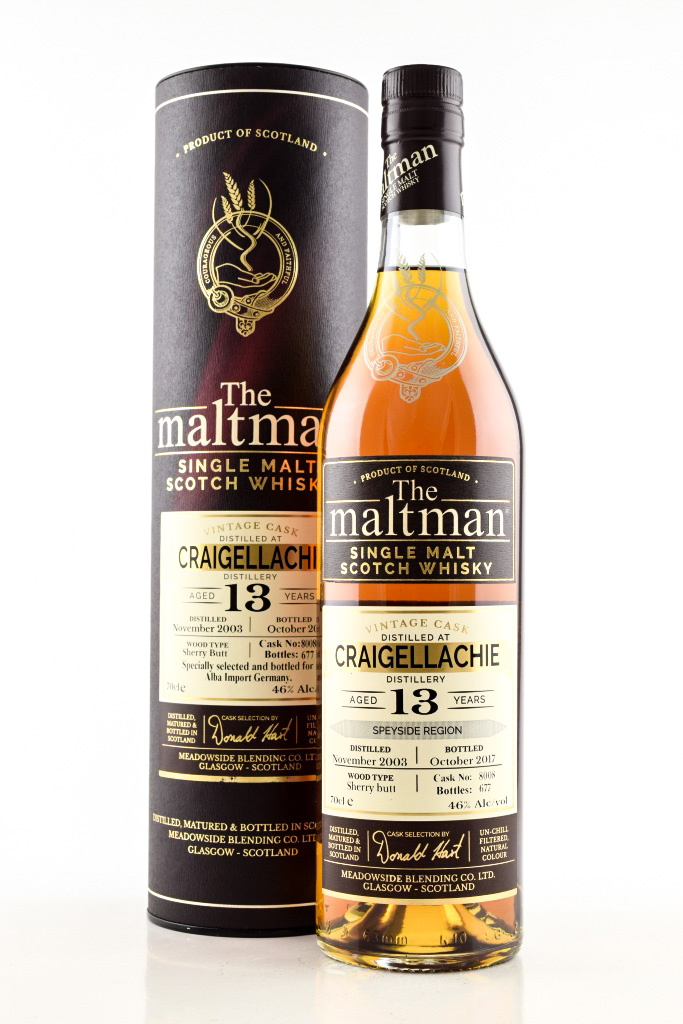 Craigellachie 13 Year Old 2003/2017 Sherry Butt # 8008 The Maltman 46% vol. 0,7l