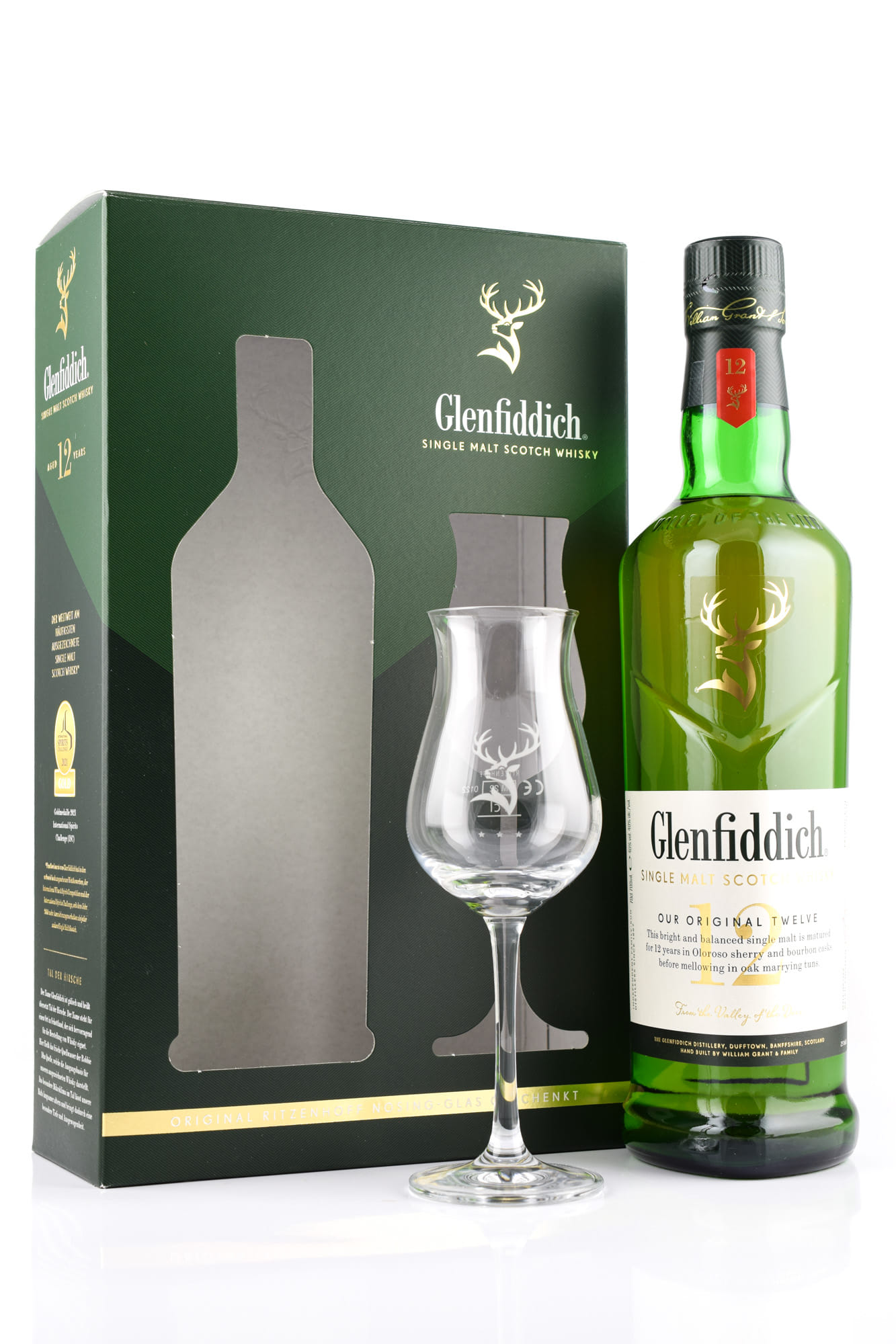 Glenfiddich 12 year old 40%vol. 0,7l with Nosing Glass Glenfiddich 12 year old 40%vol. 0,7l with Nosing Glass