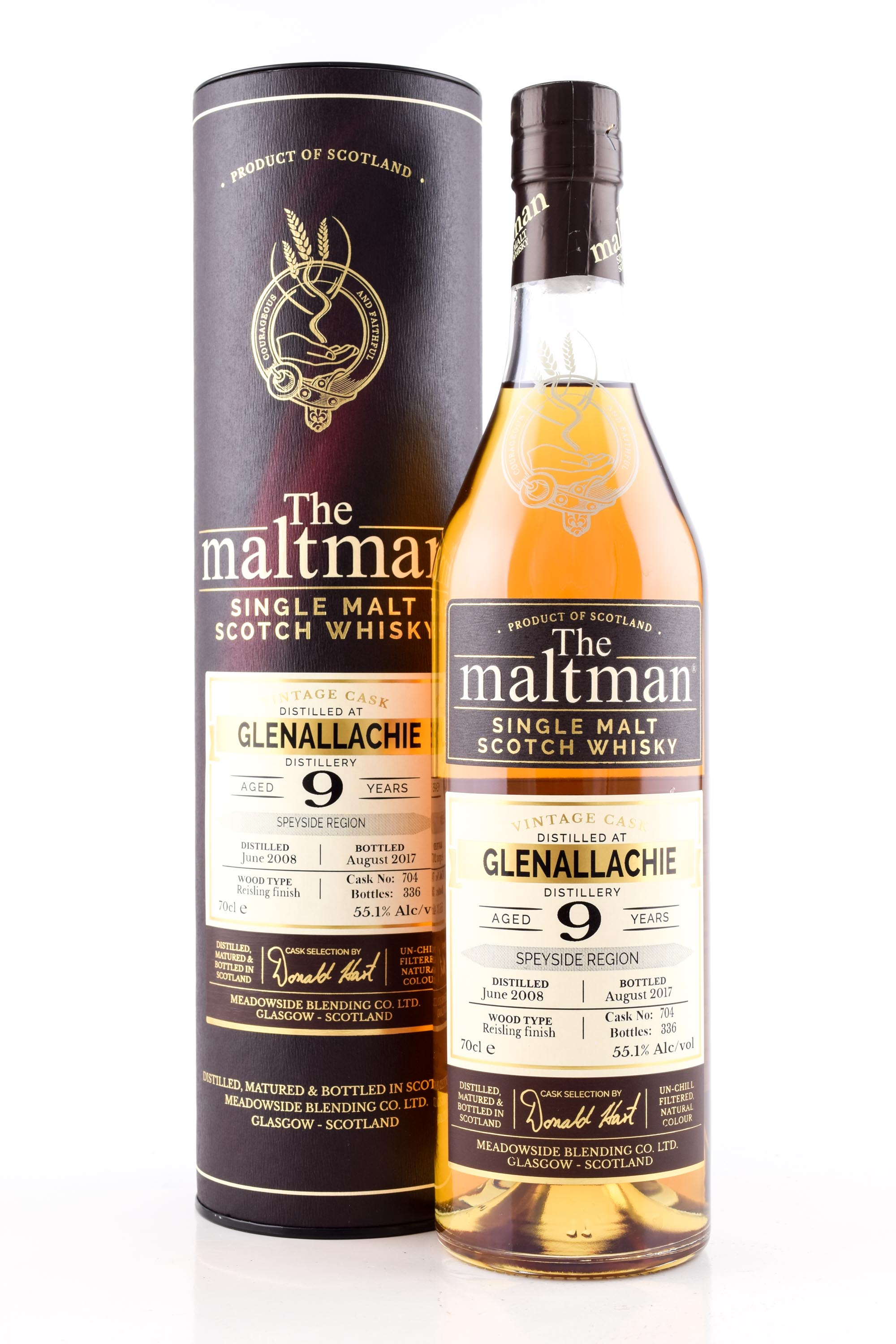Glenallachie 9 Jahre 2008/2017 Riesling Finish Cask #704 The Maltman 55,1%vol. 0,7l