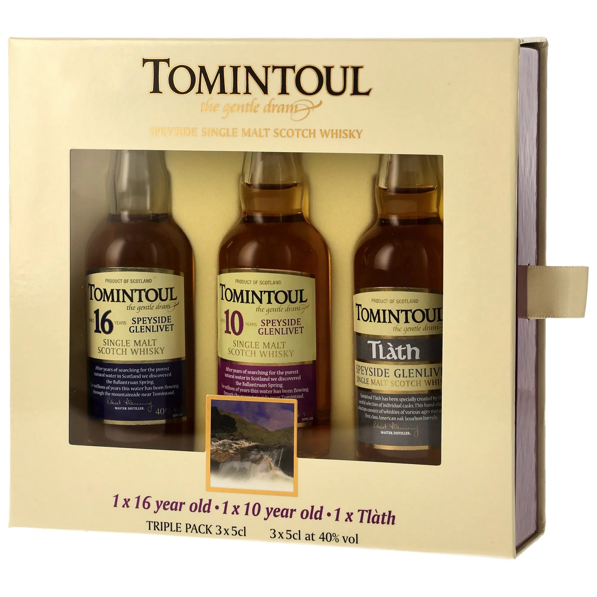 Tomintoul Collection Triple Pack 10 Year Old, 16 Year Old & Tlàth, 40%