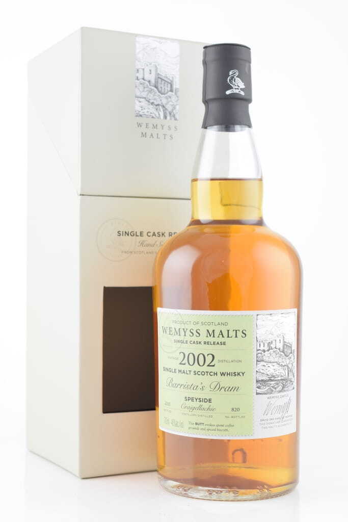 "Barrista's Dram" 2002/2015 Single Butt Craigellachie Wemyss Malts 46% vol. 0,7l "Barrista's Dram" 2002/2015 Single Butt Craigellachie Wemyss Malts 46% vol. 0,7l