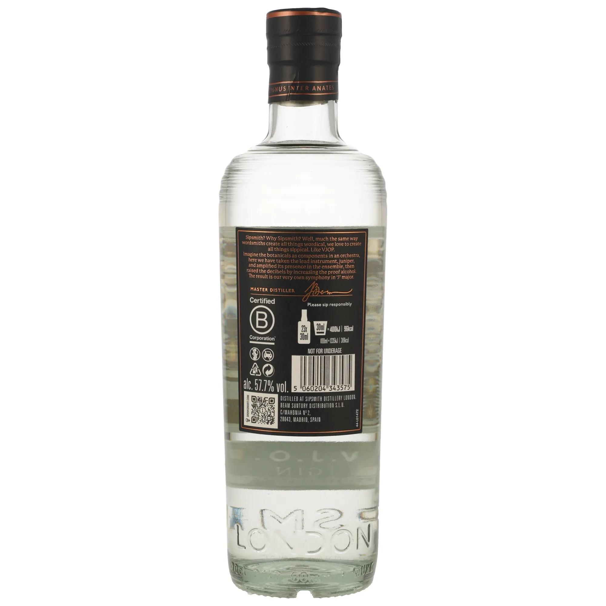 SIPSMITH VJOP Gin 57,7% ( lange Flaschenform)