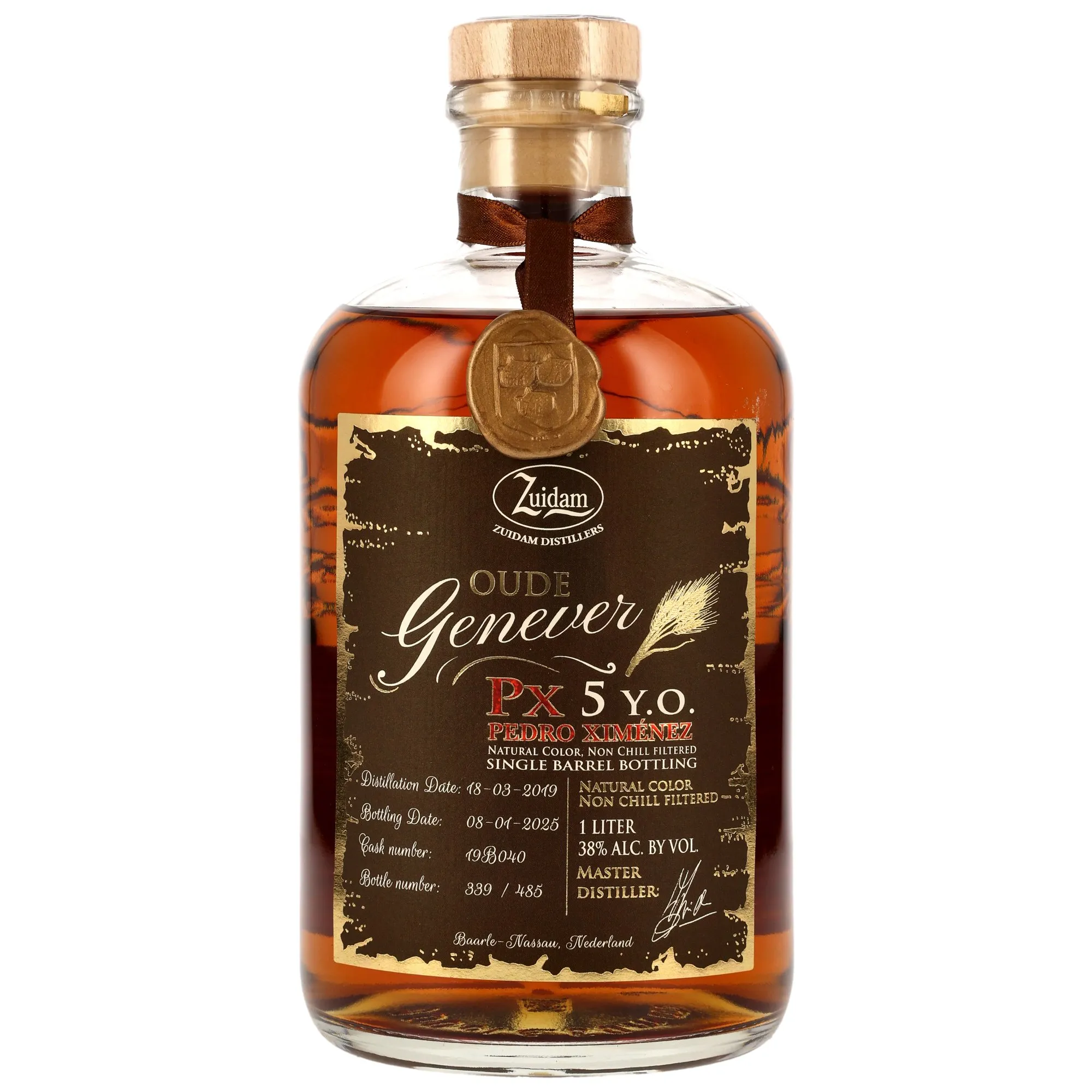 Zuidam Oude Genever 5 Jahre PX Single Barrel - LITER