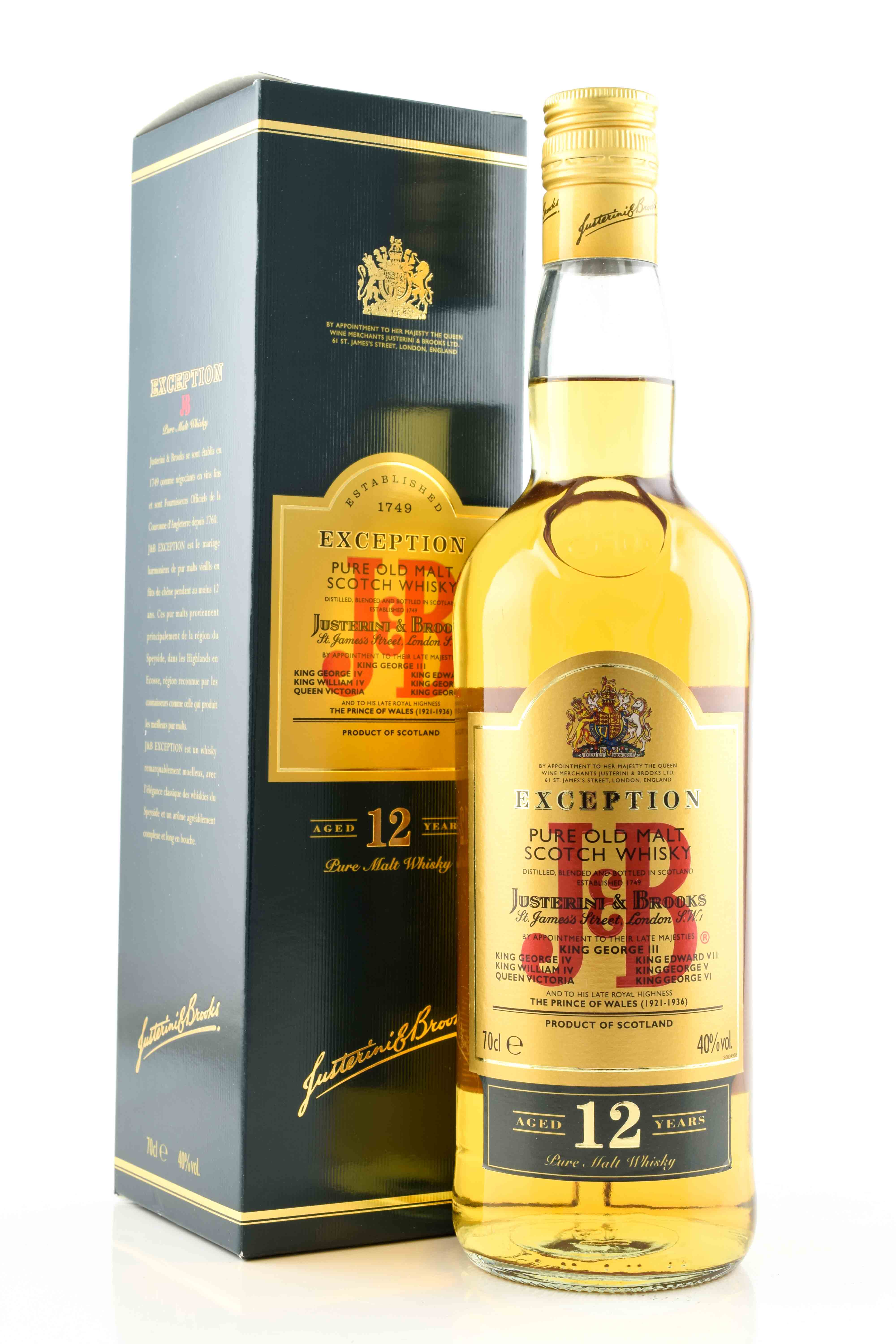 *J & B Exception 12 Jahre 40%vol. 0,7l - ohne Geschenkpackung