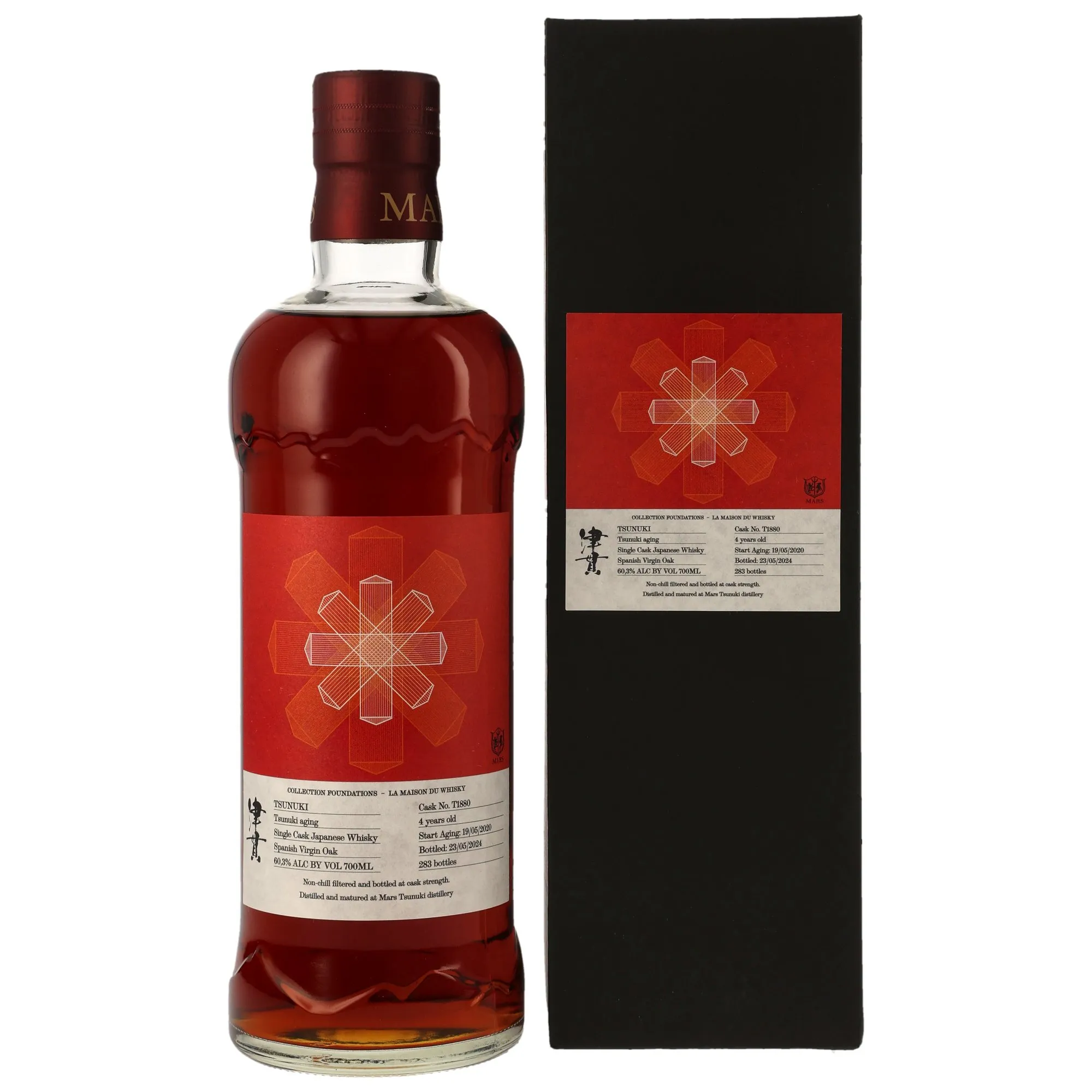 Mars Tsunuki Foundations 4 Year Old, Spanish Virgin Oak Cask, Cask #T1880, 2024, 60.3%