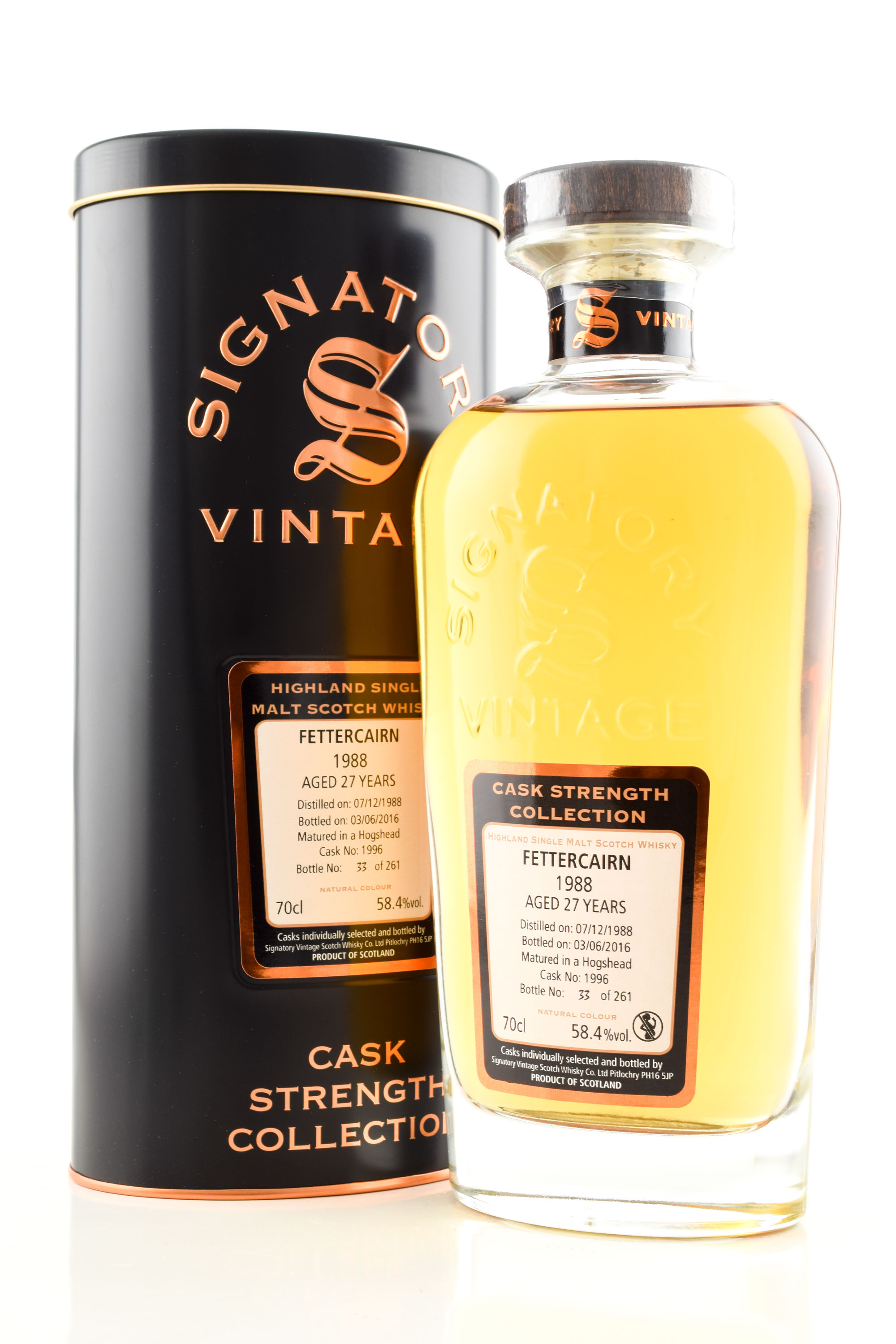 Fettercairn 27 Jahre 1988/2016 Hogshead #1996 Signatory Cask strength Coll. 58,4%vol. 0,7l
