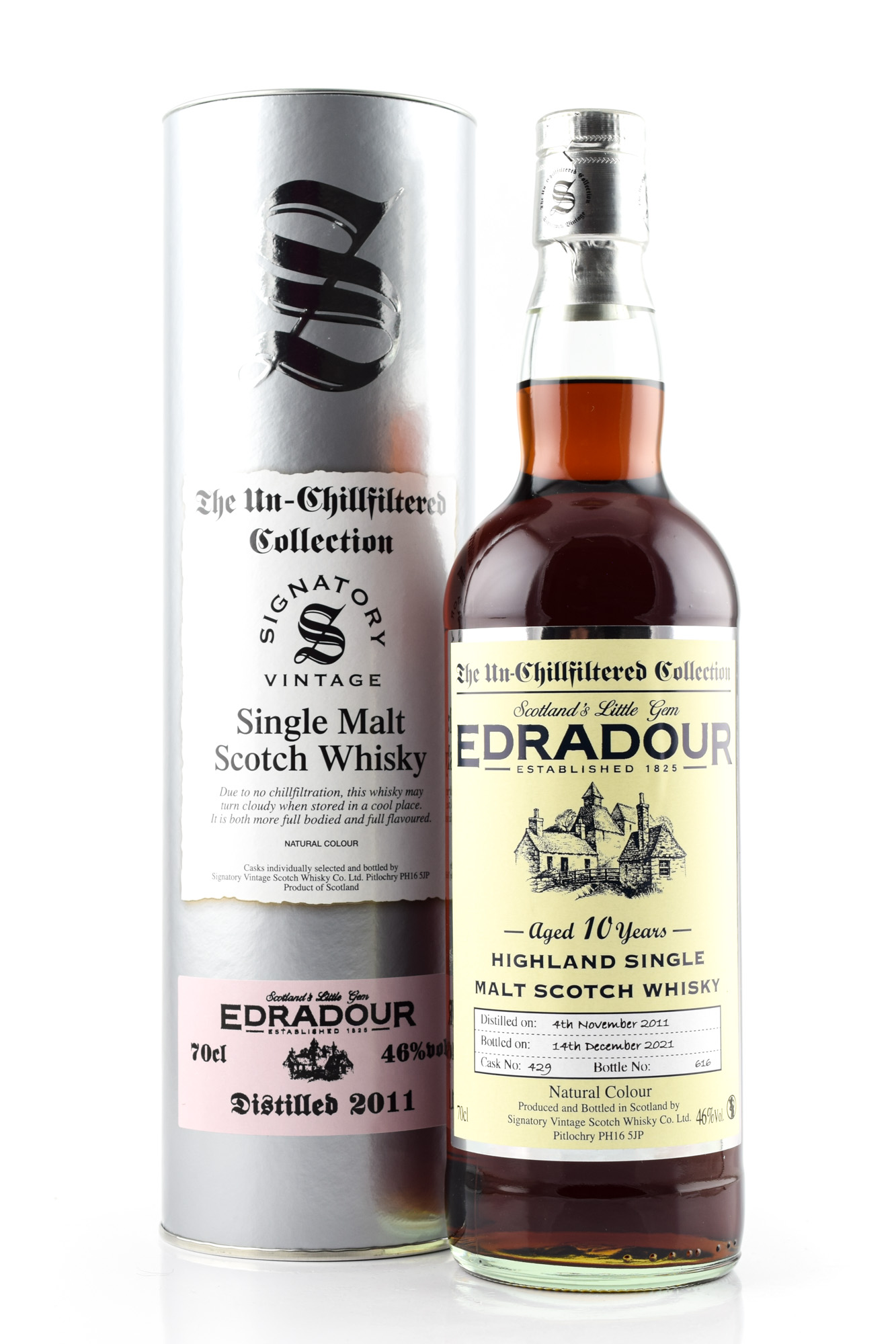 Edradour 10 year old 2011/2021 Single Cask #429 Signatory 46%vol. 0,7l Edradour 10 year old 2011/2021 Single Cask #429 Signatory 46%vol. 0,7l