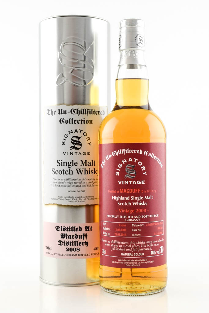 Macduff 9 Year Old 2008/2018 1st-fill Sherry Butt # 900 344 Un-chillfiltered Signatory 46% vol. 0,7l