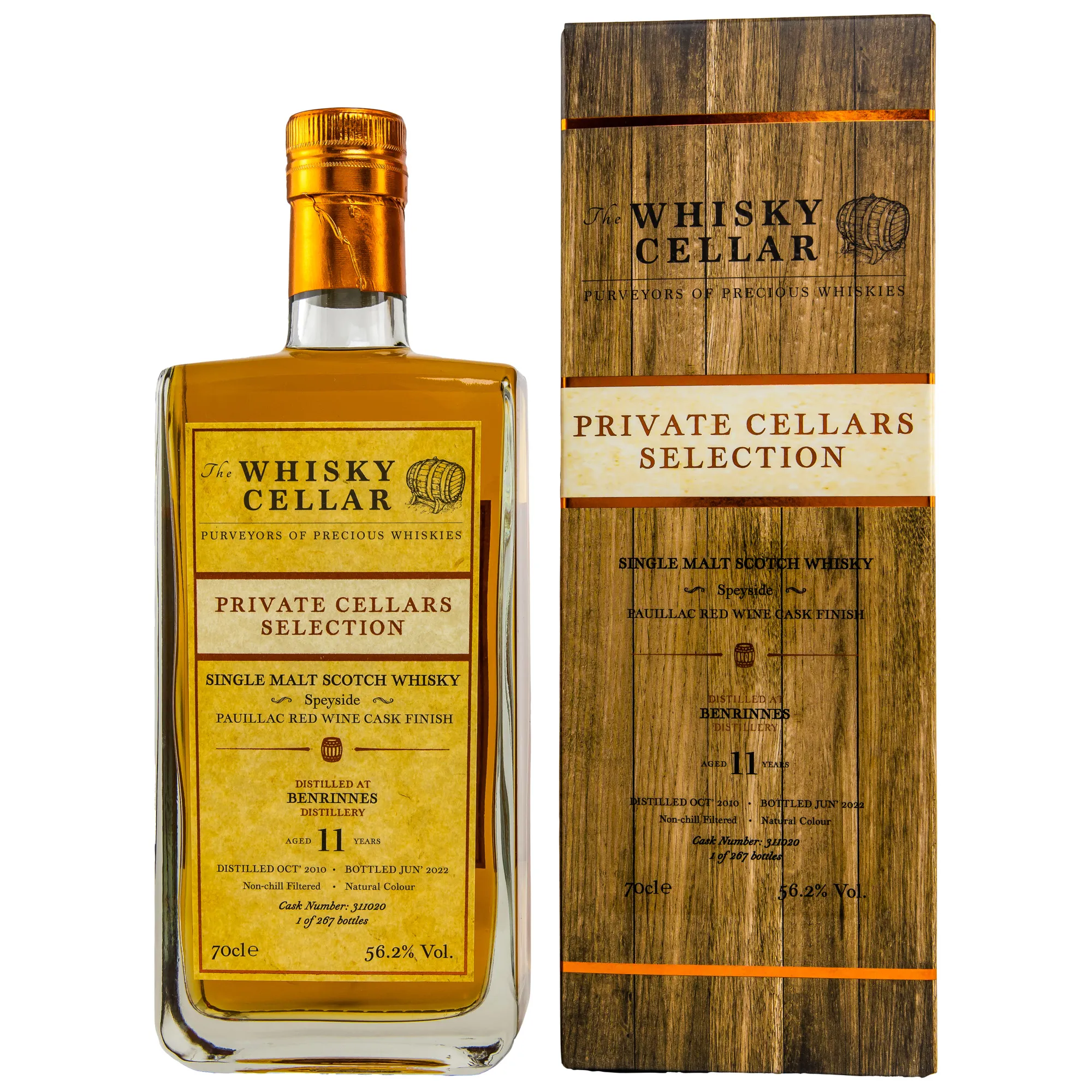 Benrinnes Private Cellars Selection 11 Year Old, Refill & Pauillac Red Wine Cask, Cask #311020, 2010, The Whisky Cellar, 56.2%